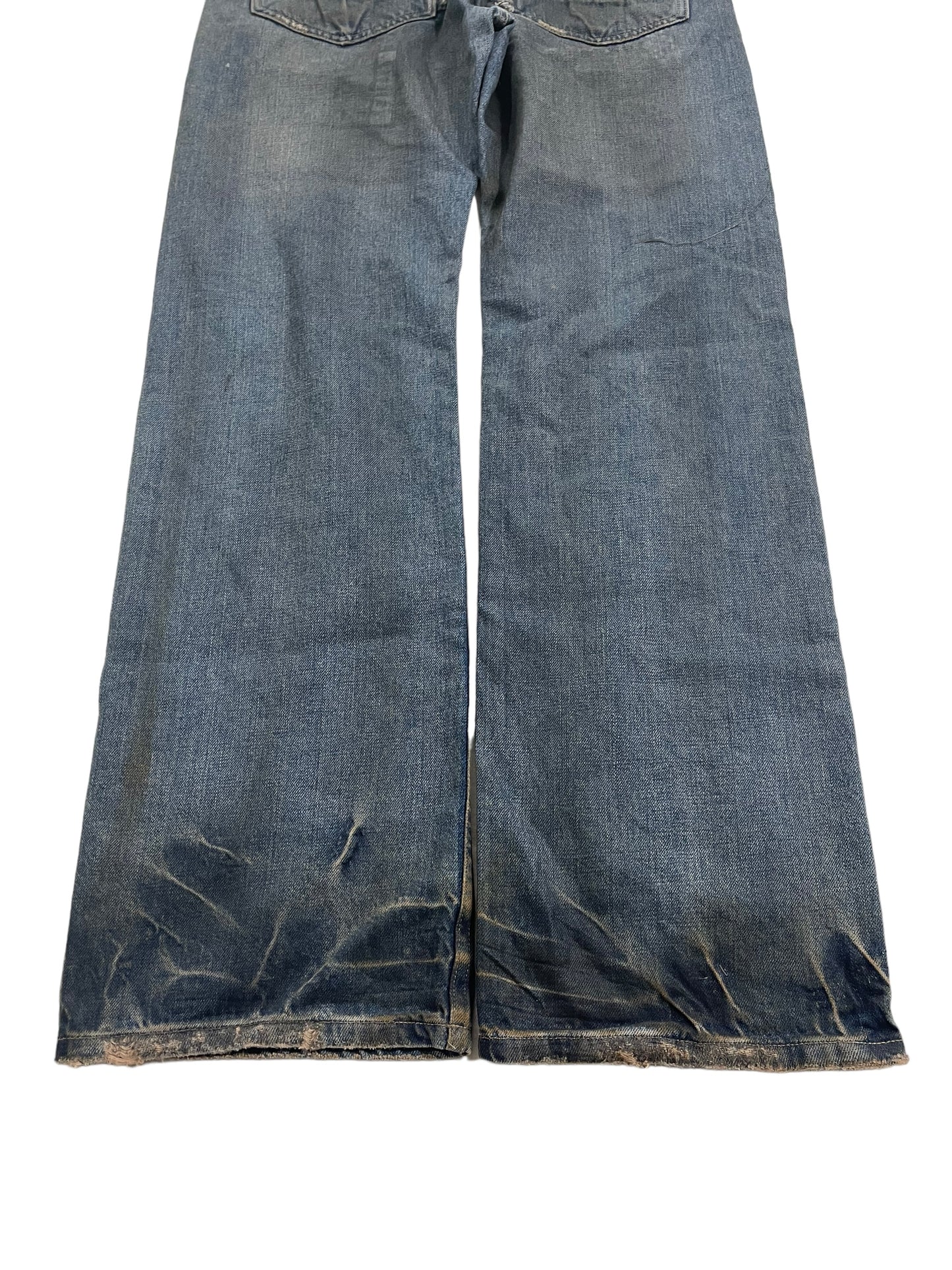 Rick Owens SLAB 2000s Waxed Mud Wash Distressed Denim Jeans