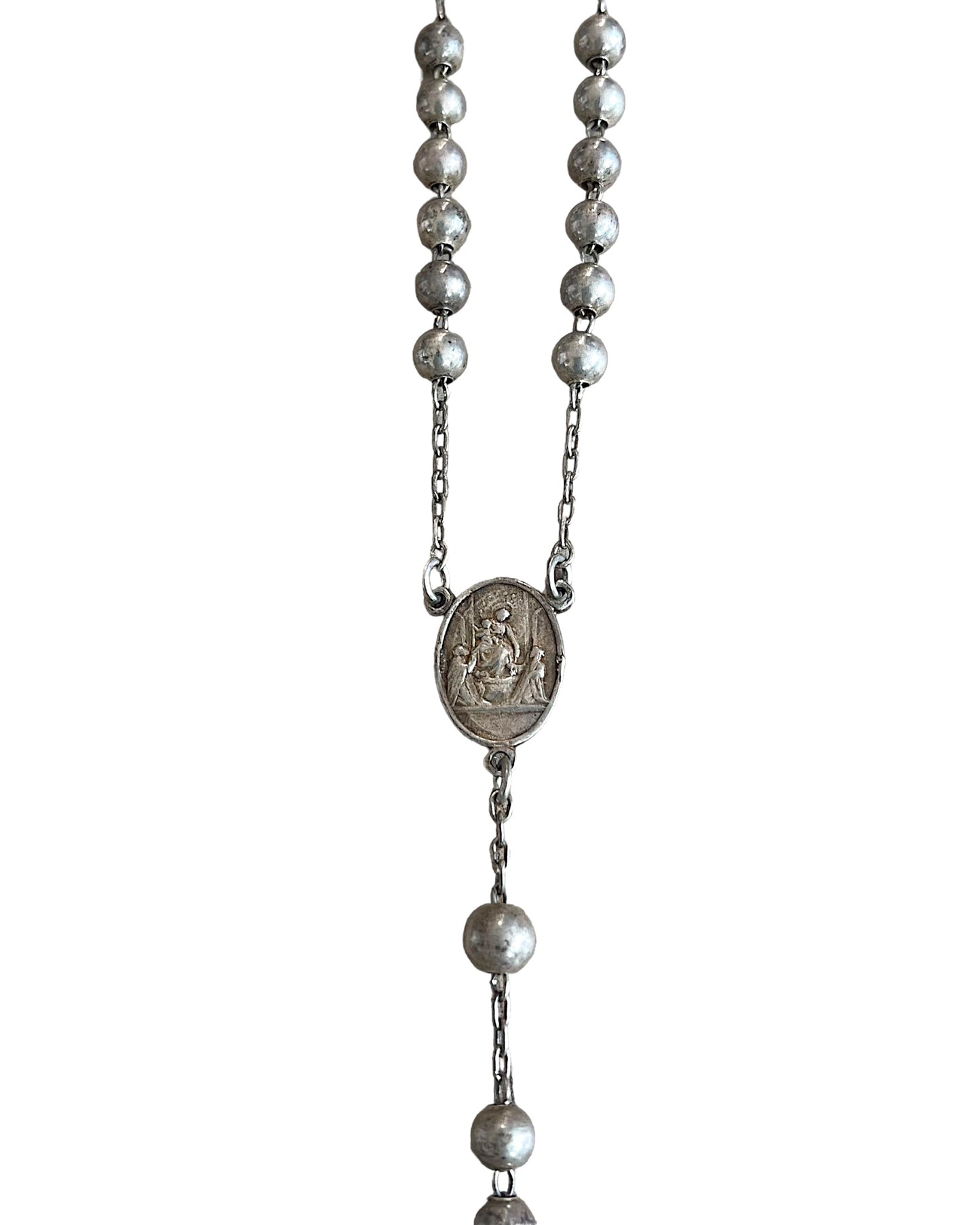 Dolce & Gabbana .925 Sterling Silver Cross Rosary Necklace
