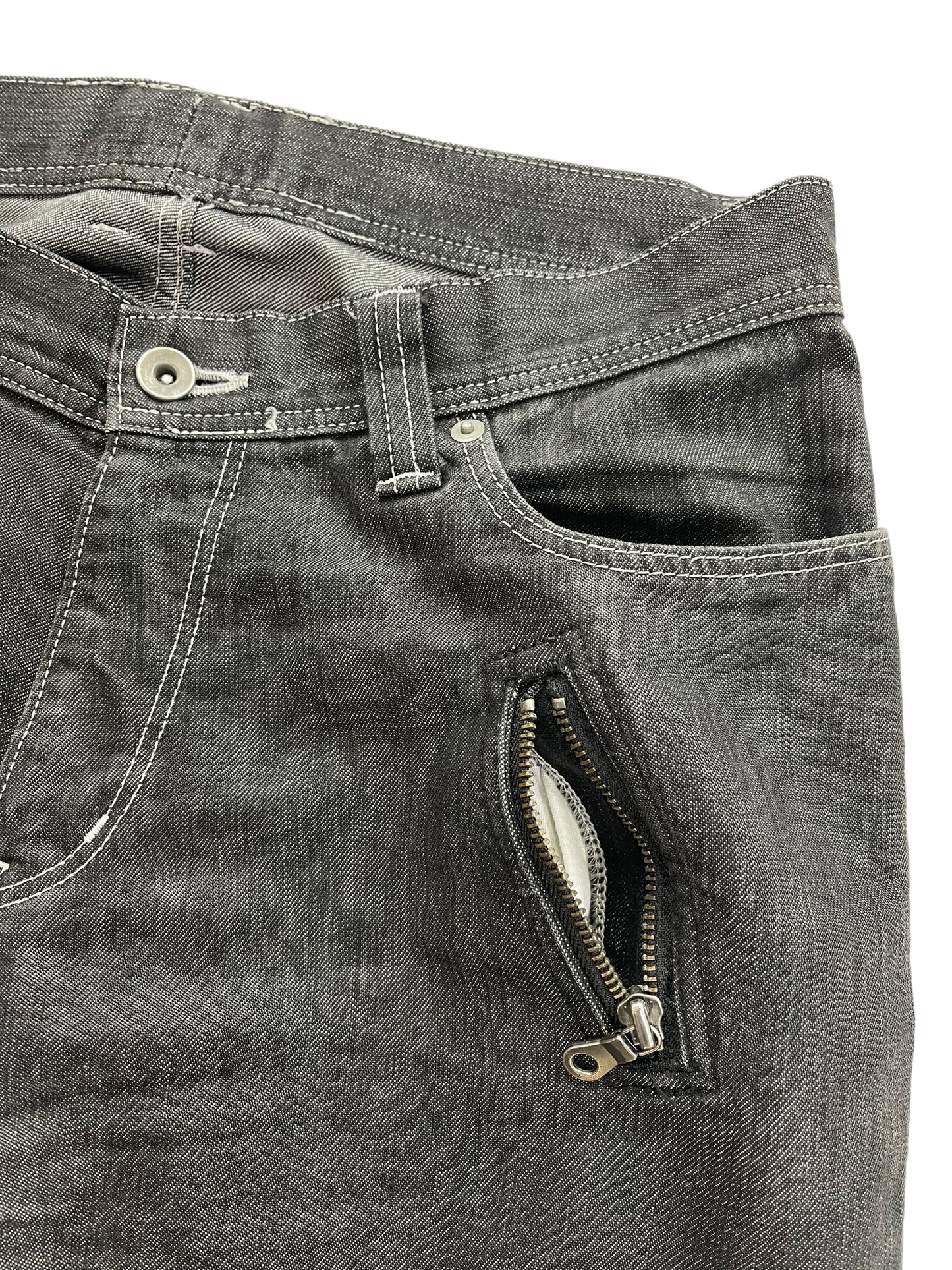2000s Téte Homme White Stitch Straight Leg Denim