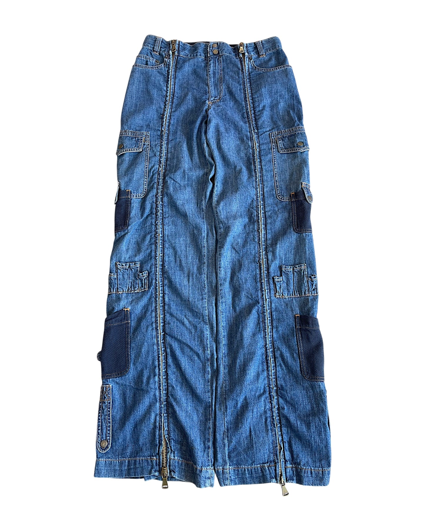 Dolce & Gabbana SS03 Full Length Zipper Cargo Denim