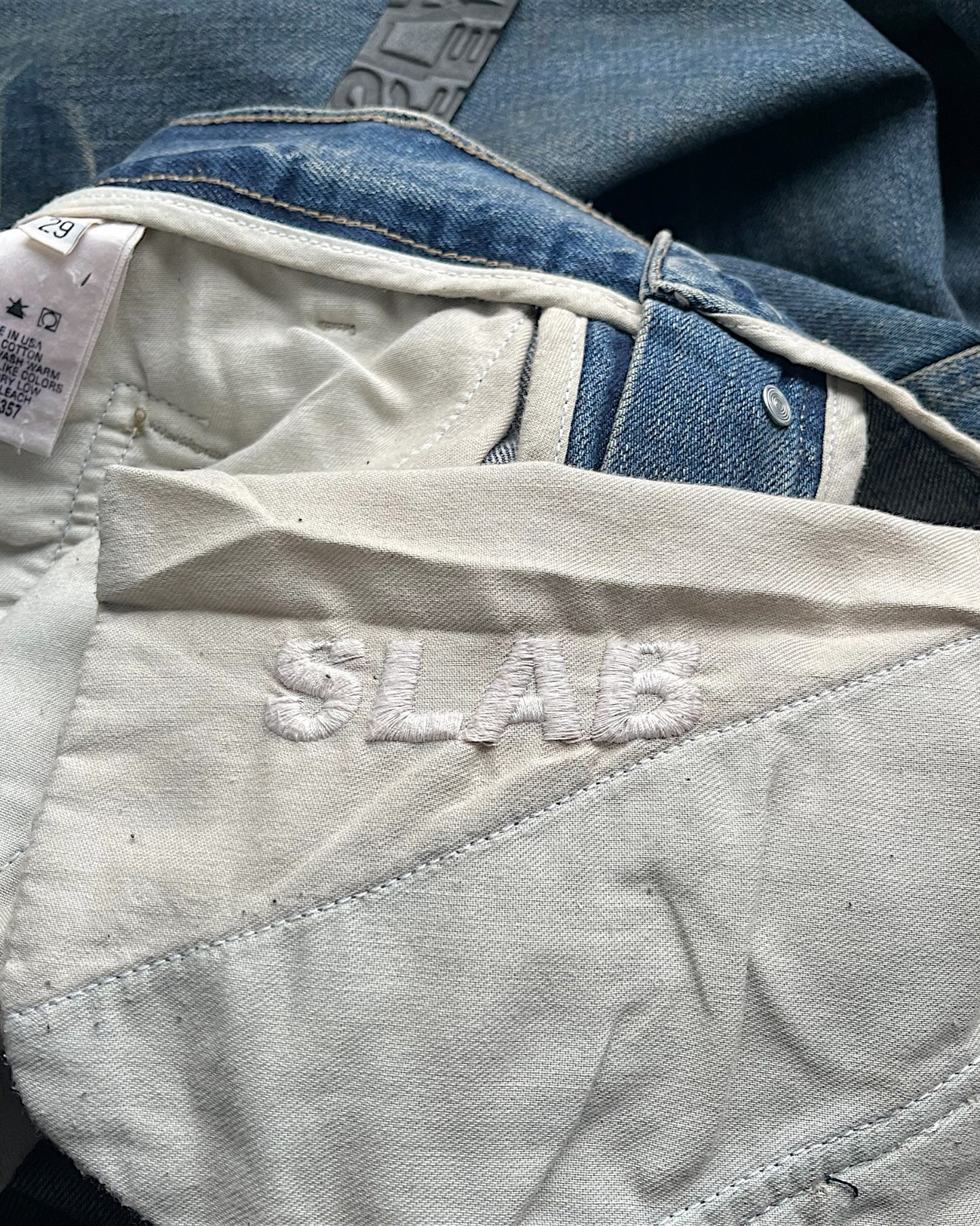 Rick Owens SLAB 2000s Waxed Mud Wash Distressed Denim Jeans