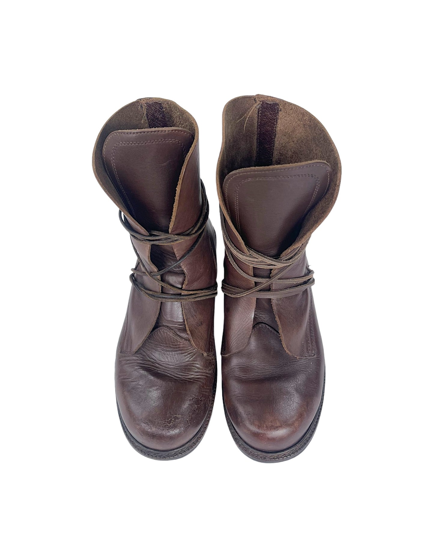 Dirk Bikkembergs AW94 Lace Through Heel Leather Boots