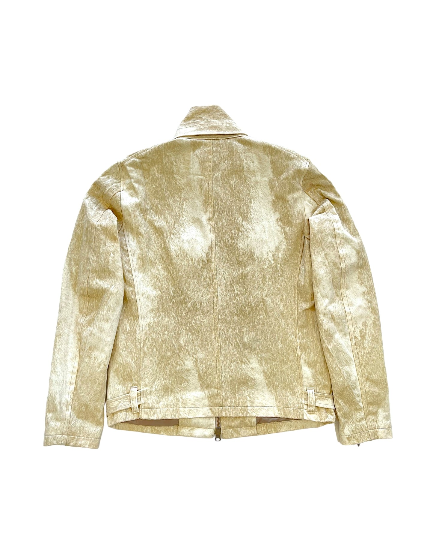 Tornado Mart Suede Fur Print High Neck Jacket
