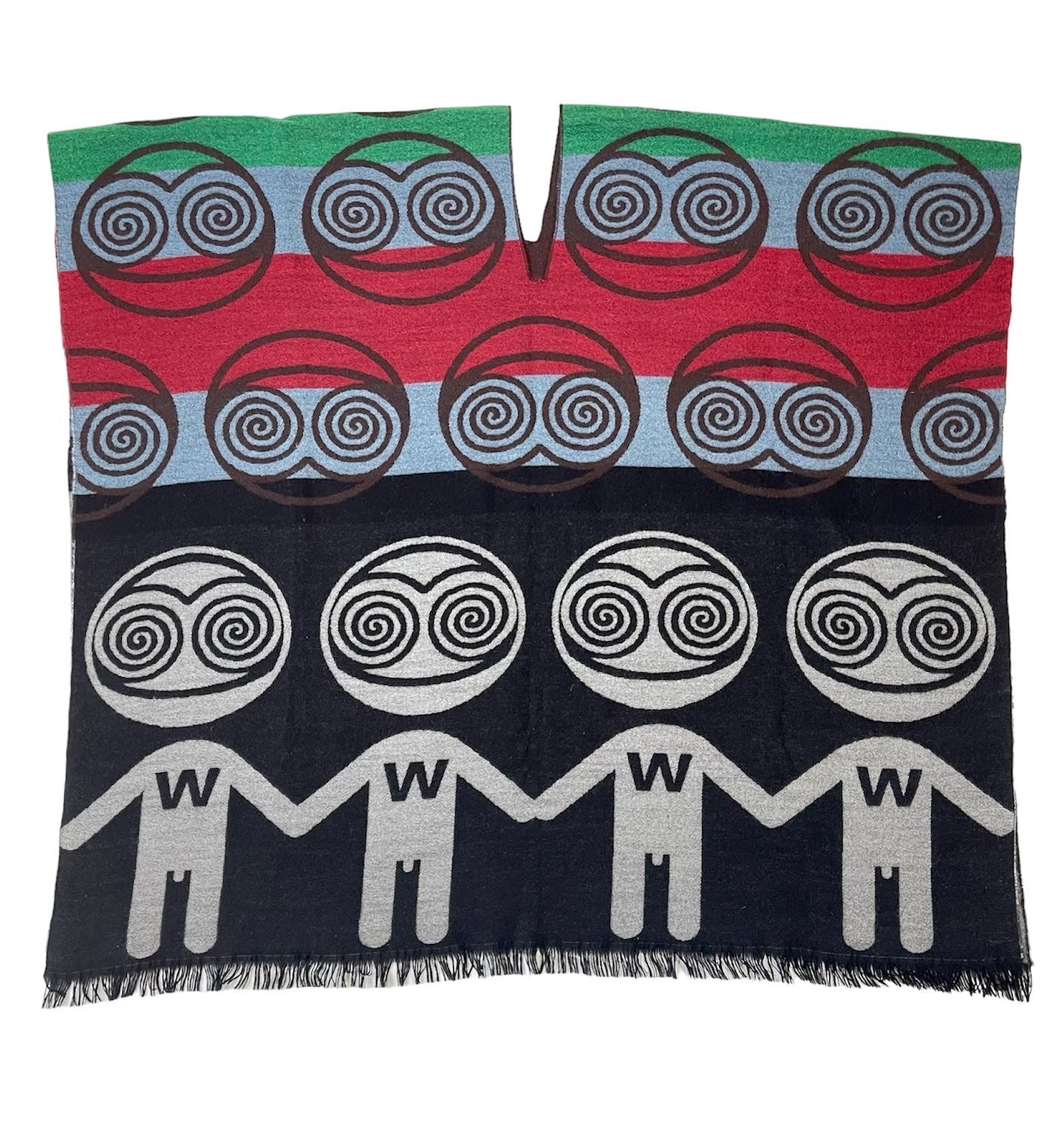 Walter Van Beirendonck Swirl Puk Puk Wool Poncho