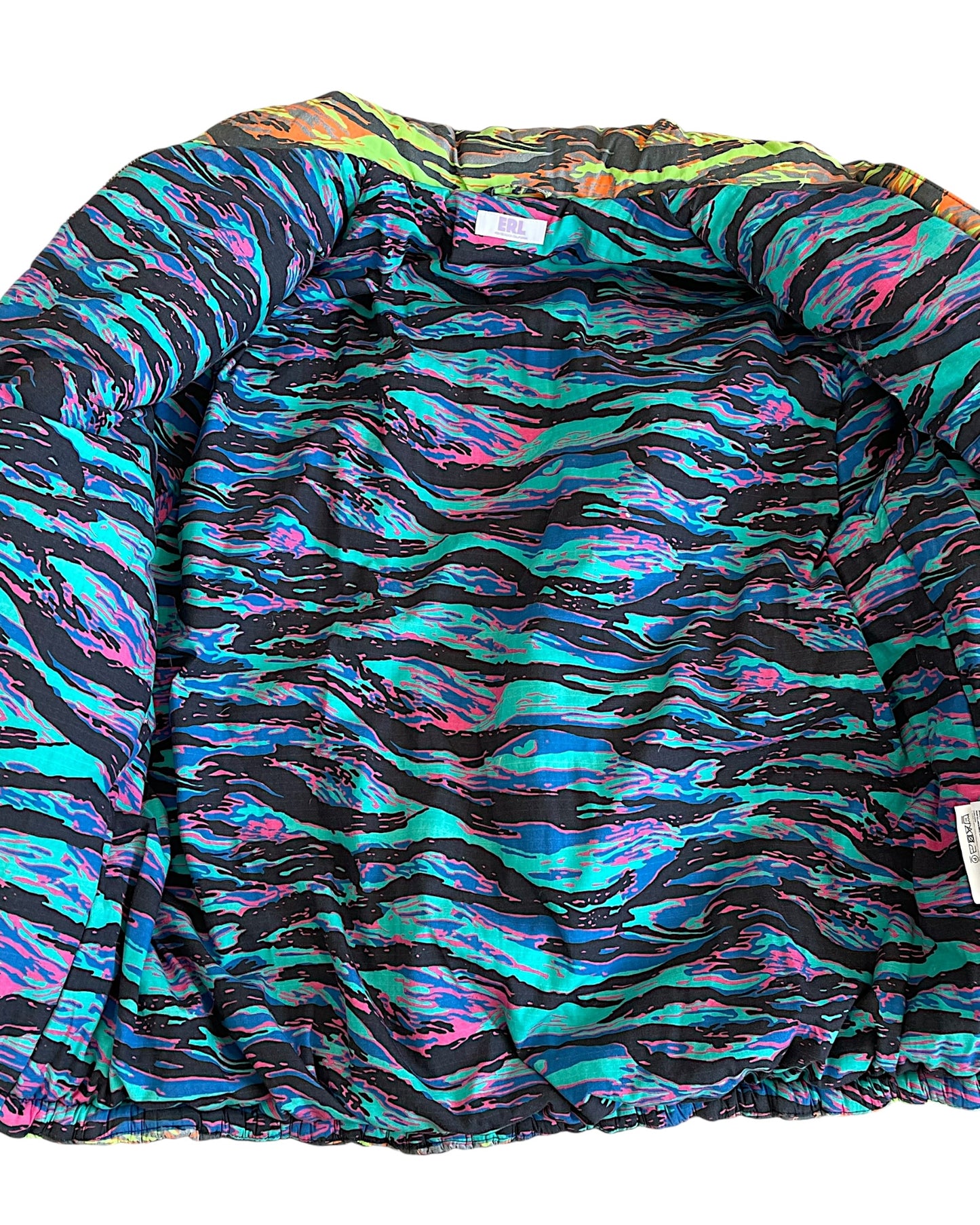 ERL Quilted Tiger Camo Pattern Down Puffer Jacket