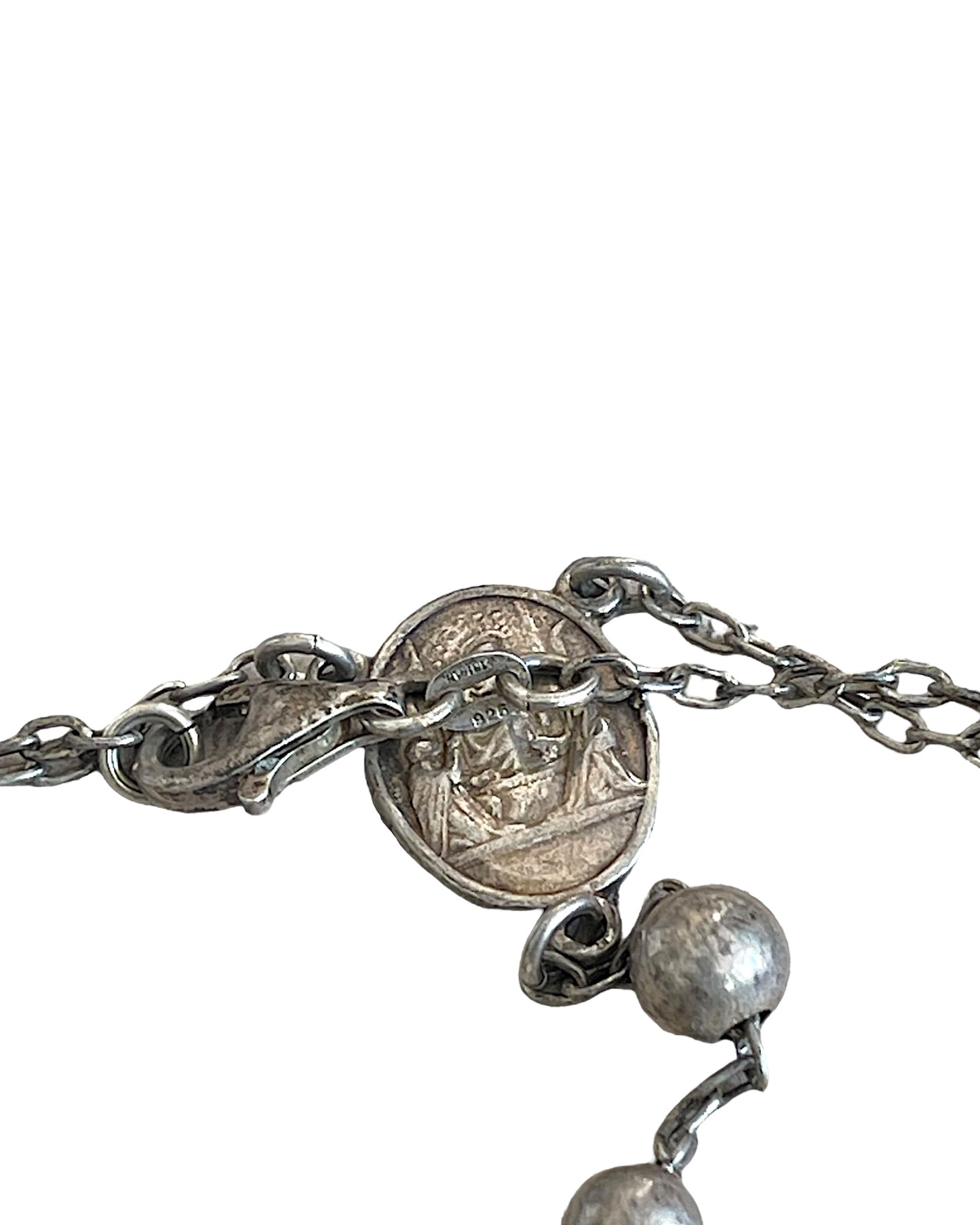 Dolce & Gabbana .925 Sterling Silver Cross Rosary Necklace