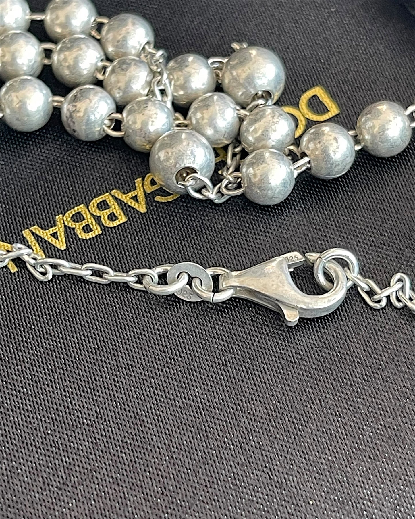Dolce & Gabbana .925 Sterling Silver Cross Rosary Necklace