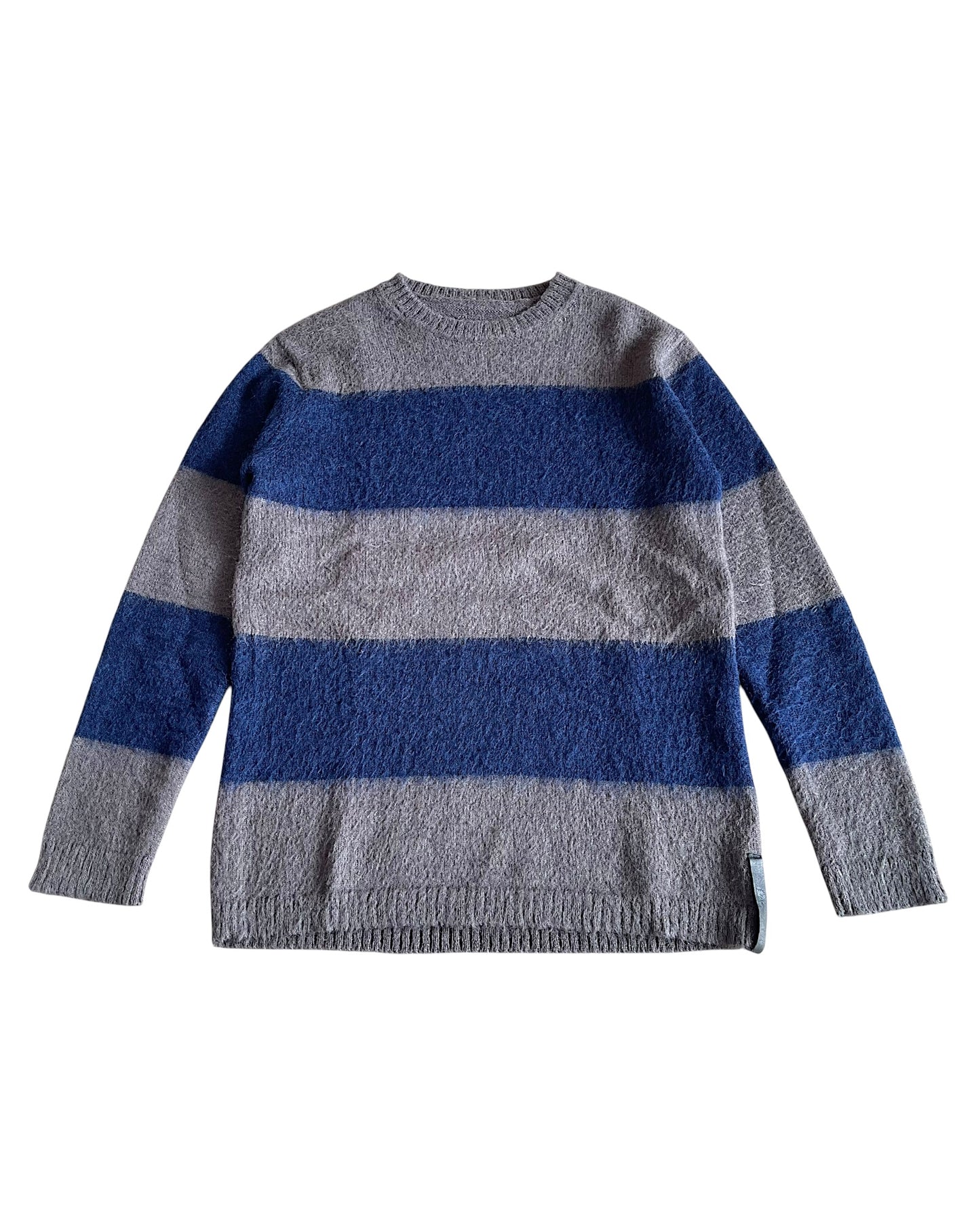 Isamu Katayama Backlash Border Striped Mohair Knit Sweater