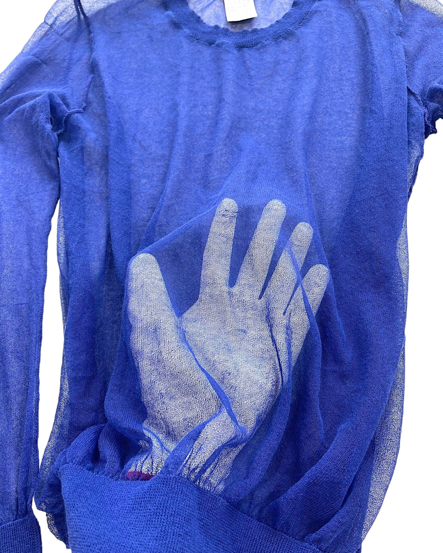 Y's Yohji Yamamoto SS13 Mesh Sheer Ribbed Long Sleeve Top