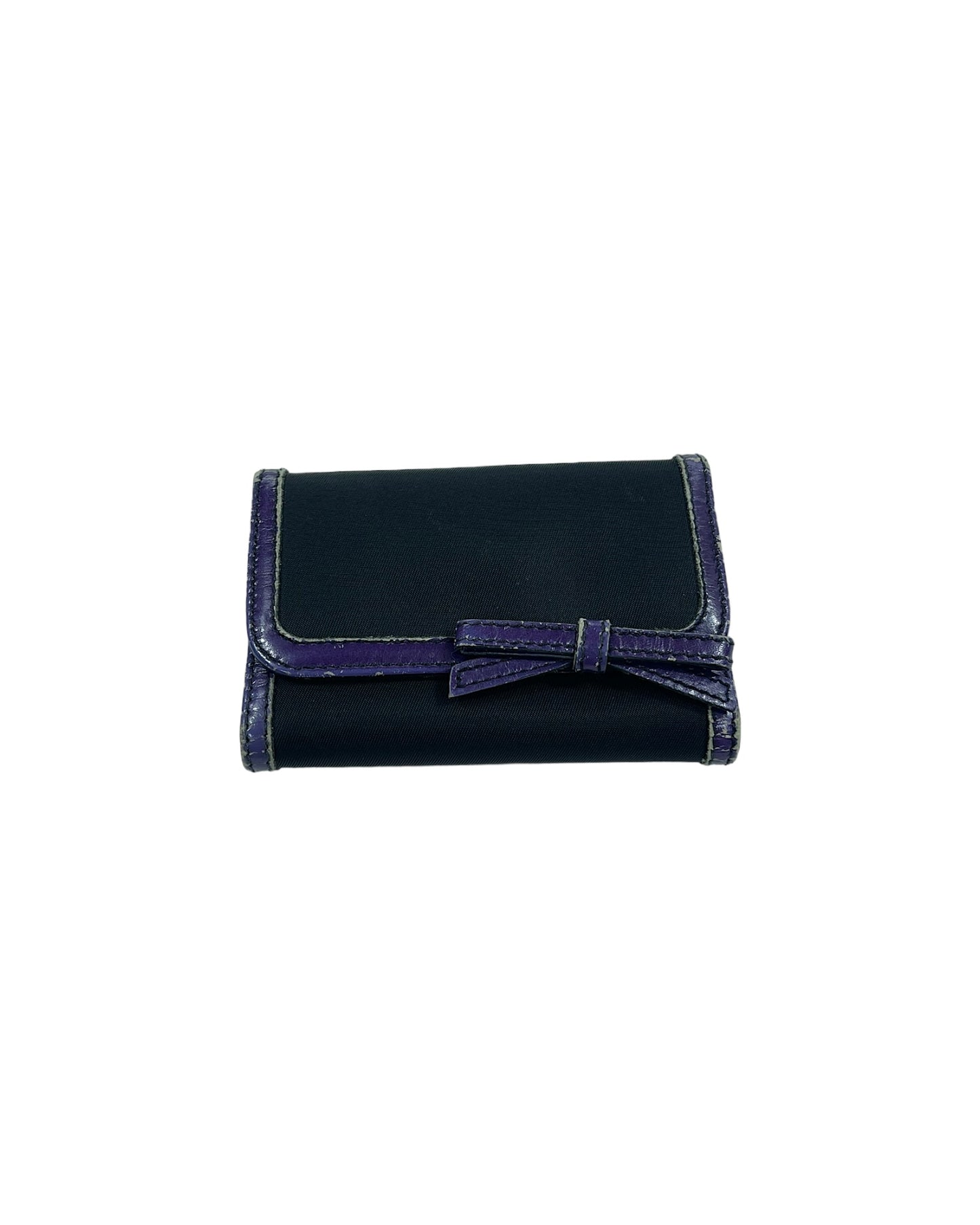 Prada FW09 Leather Ribbon Trim Key Case Holder Wallet
