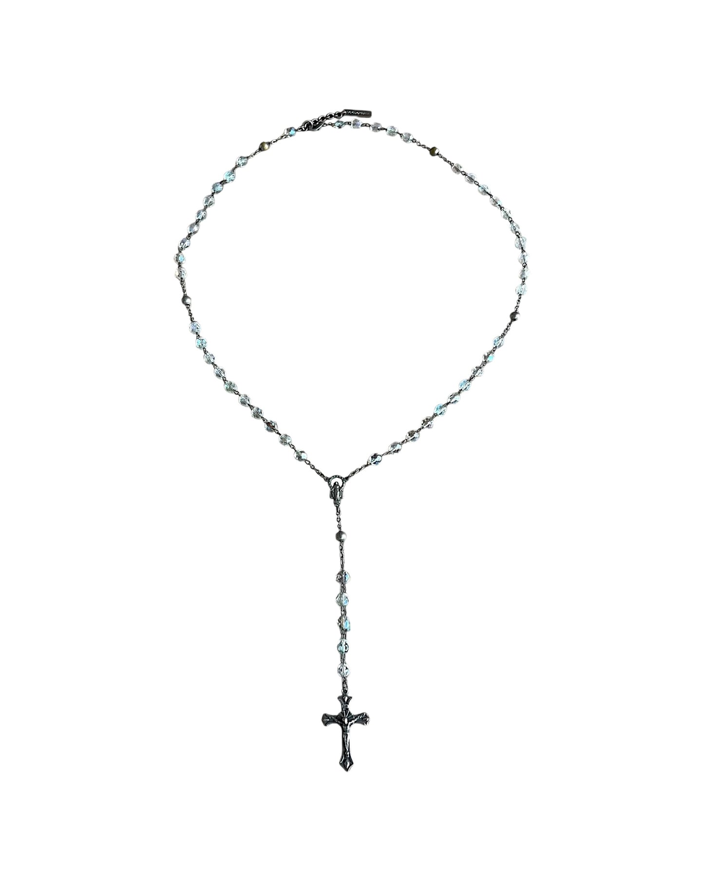 Dolce & Gabbana Cross Rosary Clear Crystals Alloy Necklace