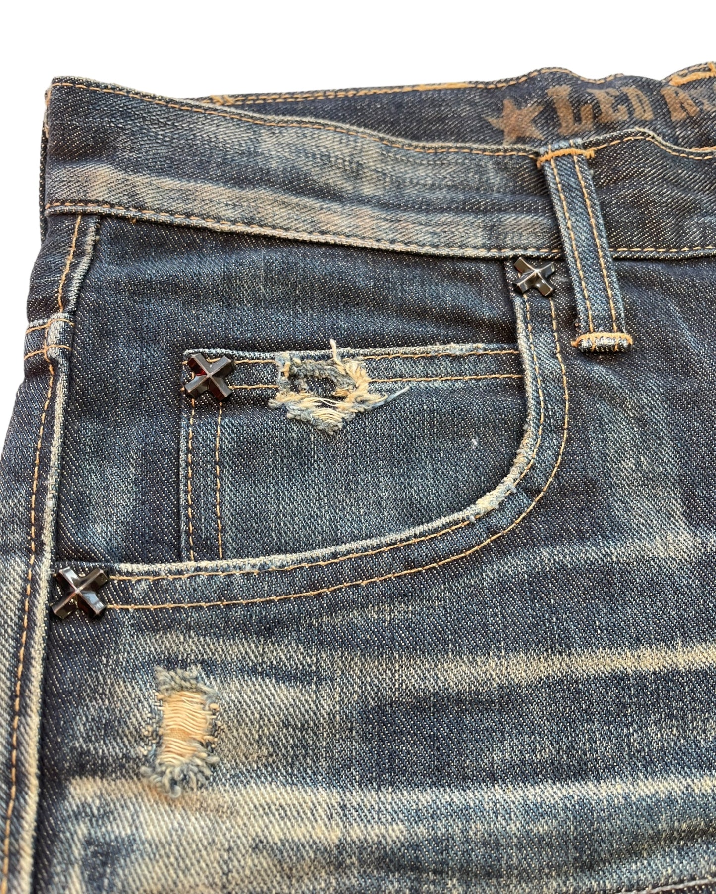 2000s Led Rechwe x Lee Riders Distressed Repair Flare Denim