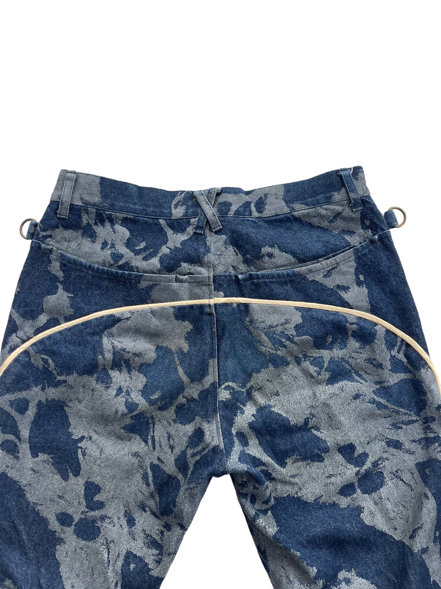 Beauty:Beast 00s Satin Trim Abstract Paint Denim