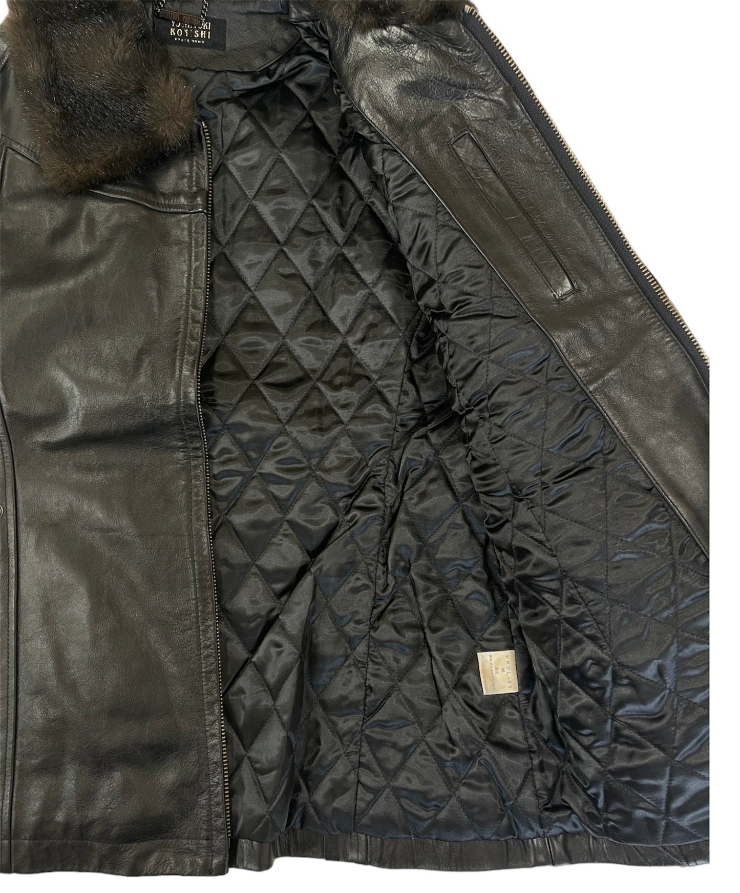 Yoshiyuki Konishi Padded Leather Eyelet Motorcycle Jacket