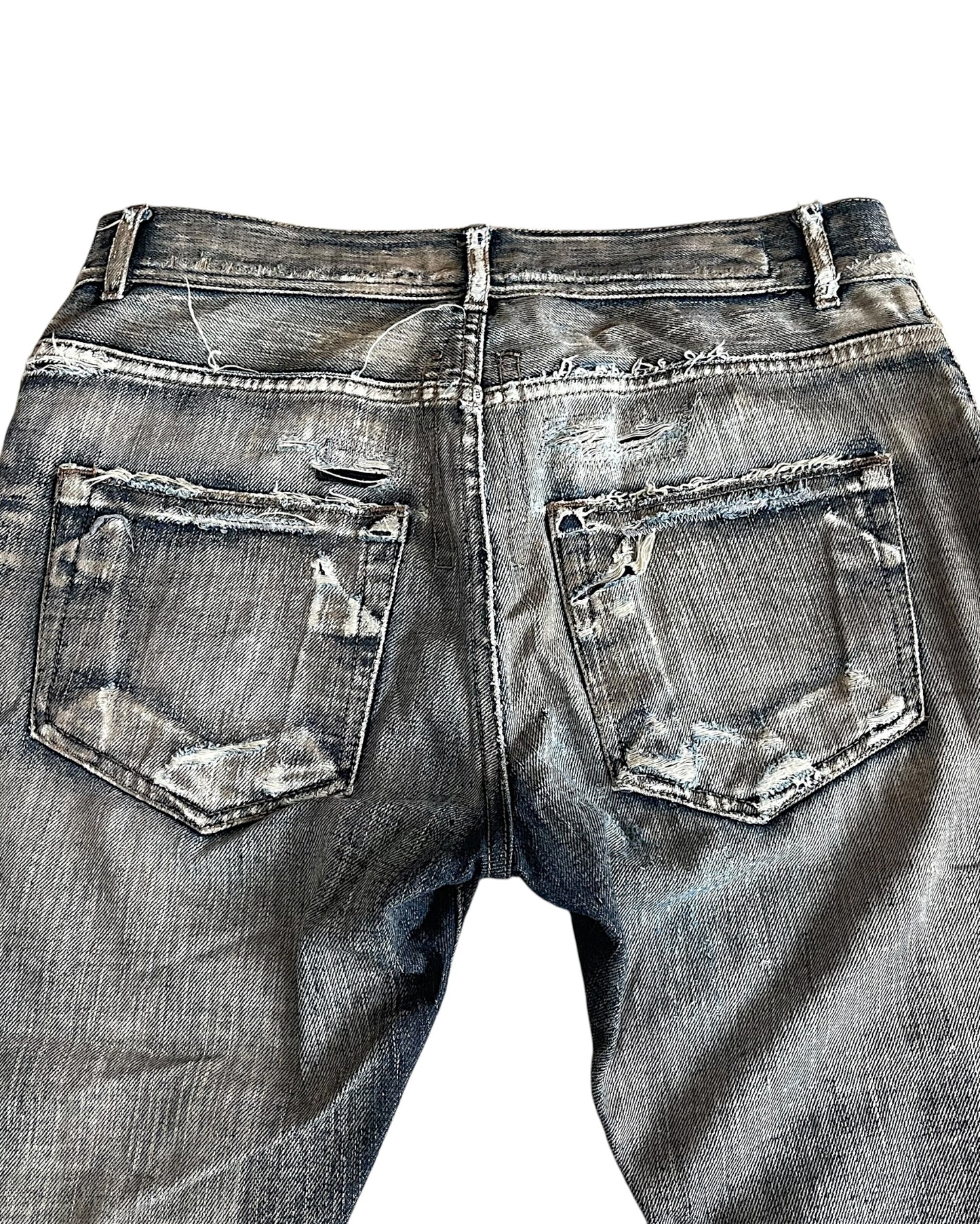 Rick Owens Drkshdw FW12 Dust Detroit Cut Distressed Denim Jeans