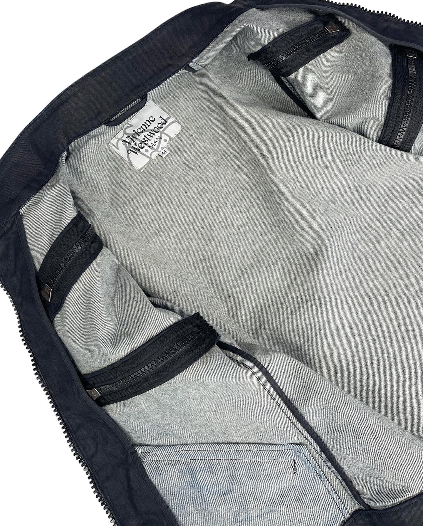 Vivienne Westwood Union Jack Zip Waxed Denim Jacket