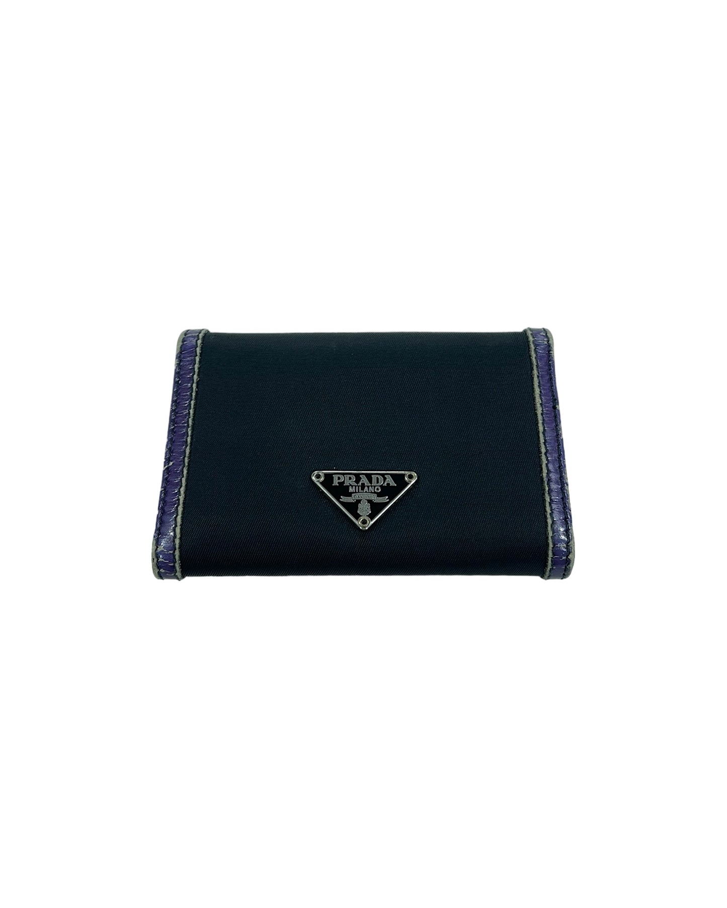 Prada FW09 Leather Ribbon Trim Key Case Holder Wallet