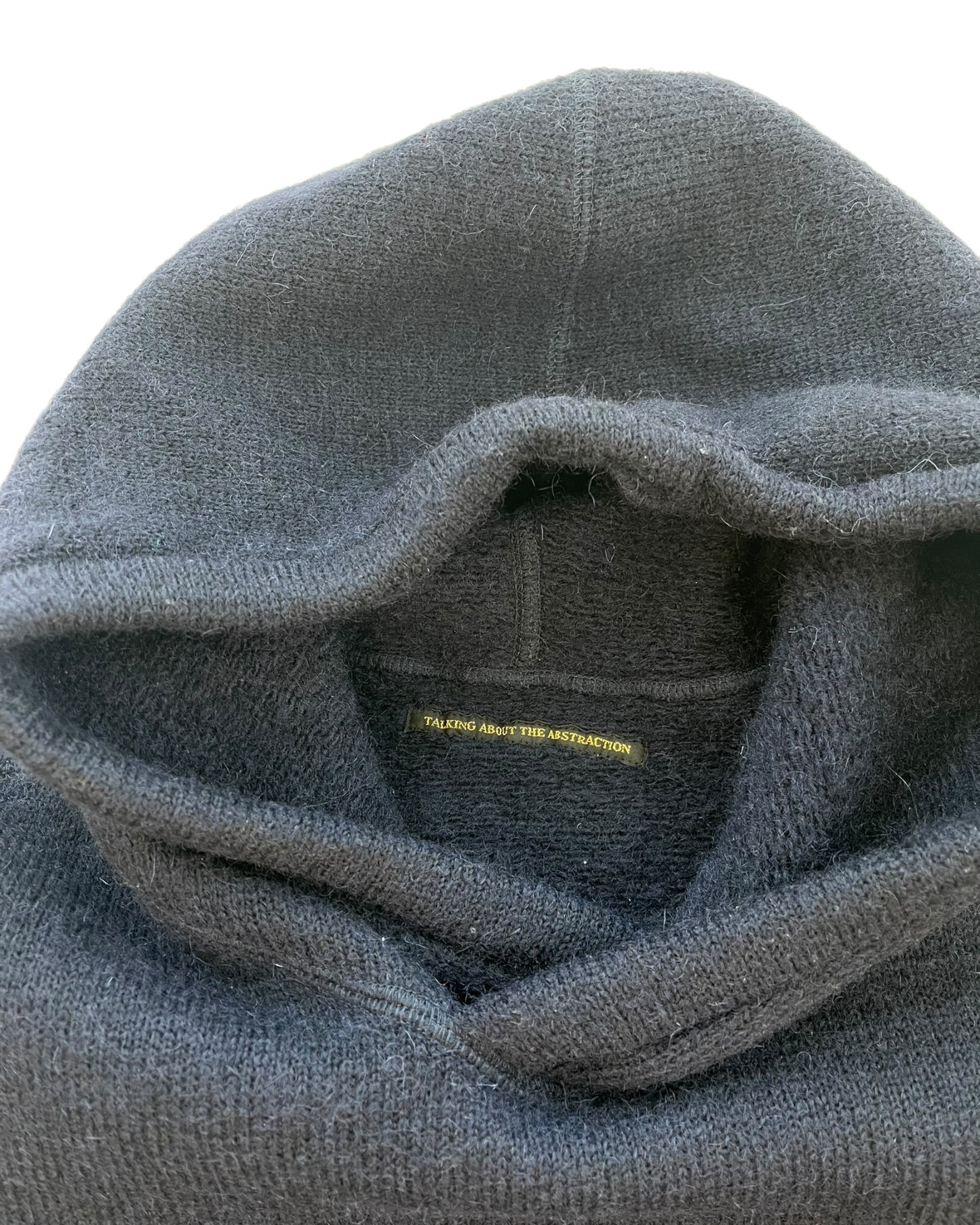 Talking About The Abstraction Gradient Texture Hybrid Hair Cable Knit Hoodie