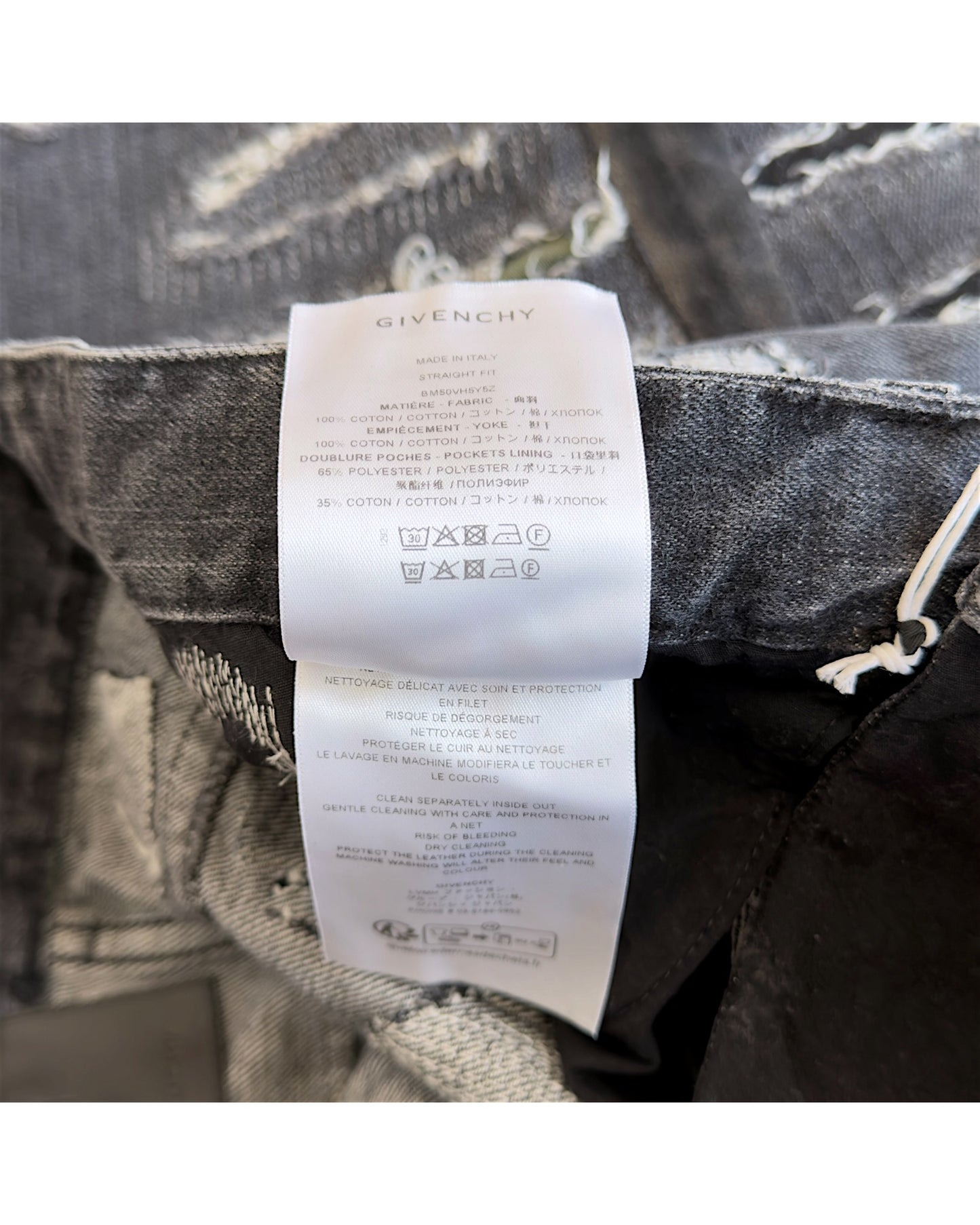 Givenchy AW2023 Moleskin Patch Distressed Boro Repaired Denim Jeans