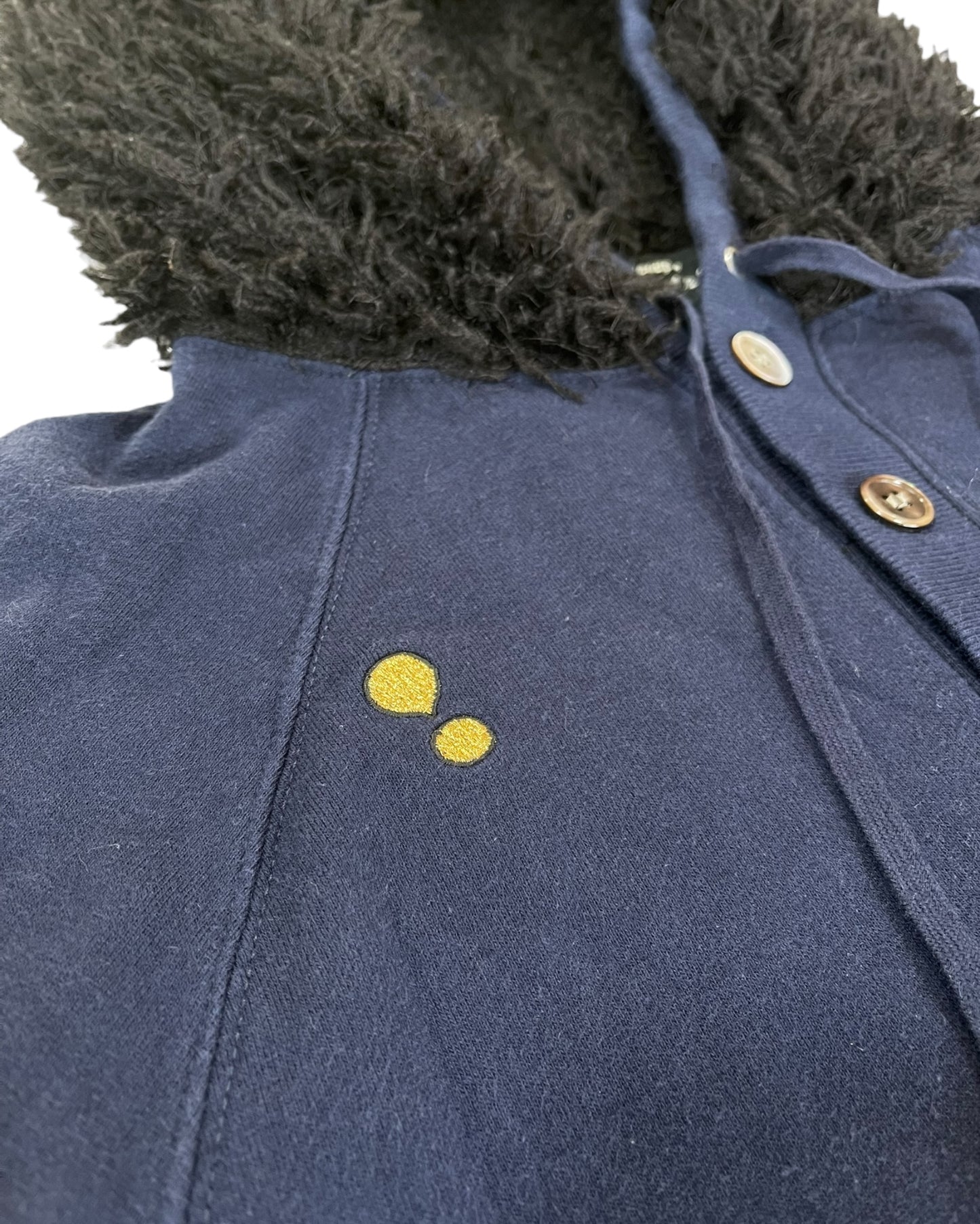 Mercibeaucoup Fuzzy Fur Bear Head Ears Hooded Button Sweatshirt