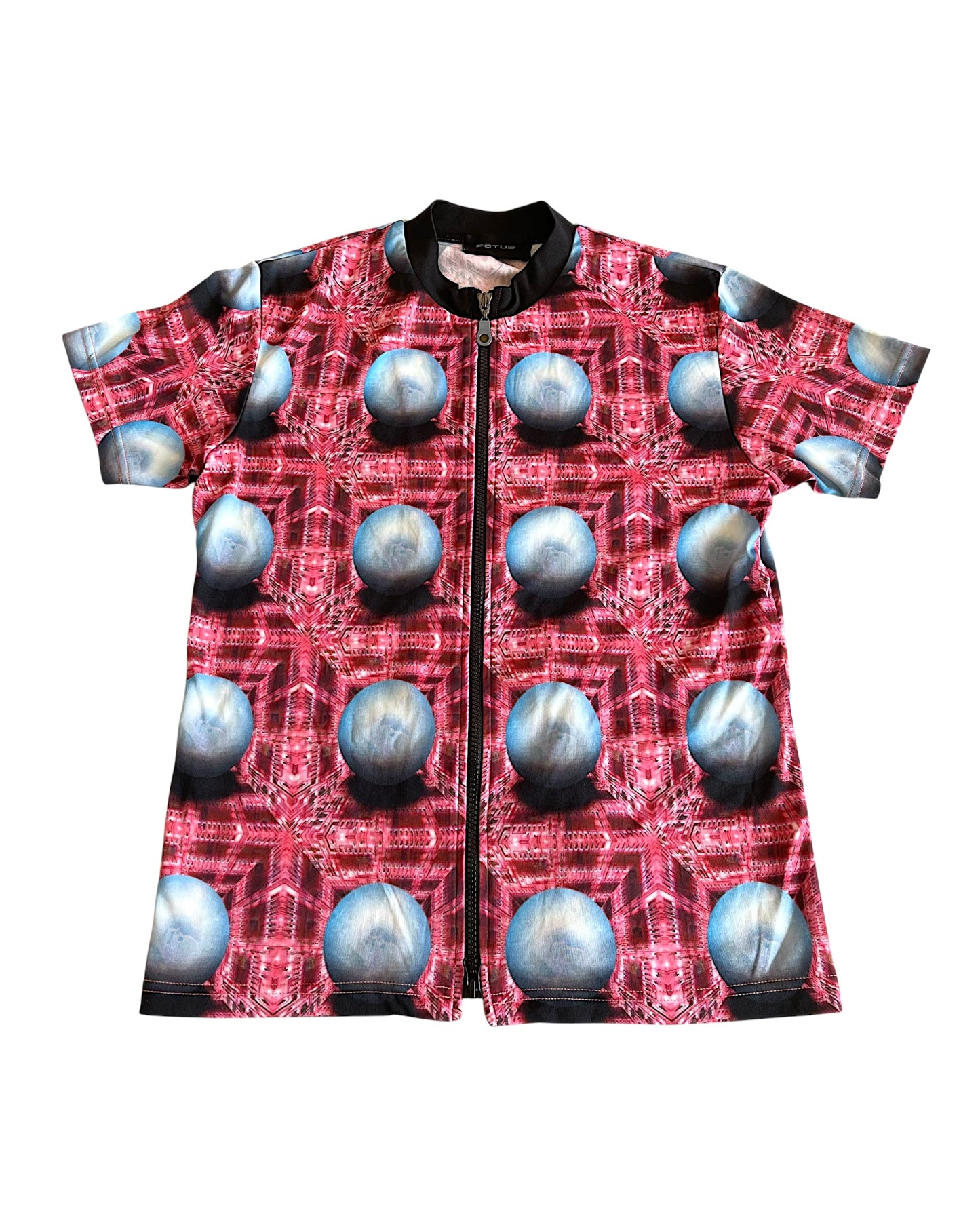 Fotus Y2K Raver Zip Stretch Poly Top