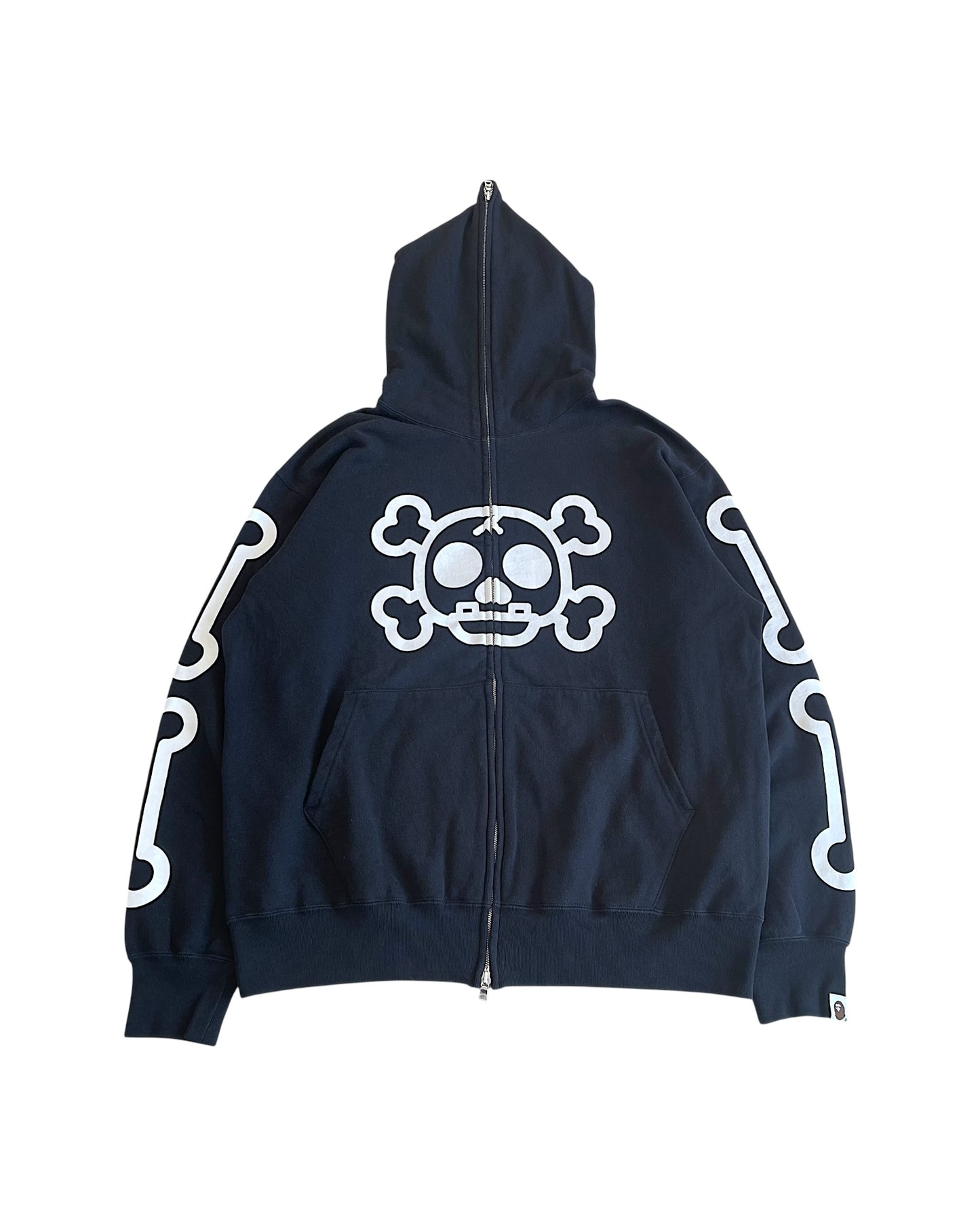 Bape Baby Milo 2006 Skeleton Bones Full Zip Hoodie Sweatshirt