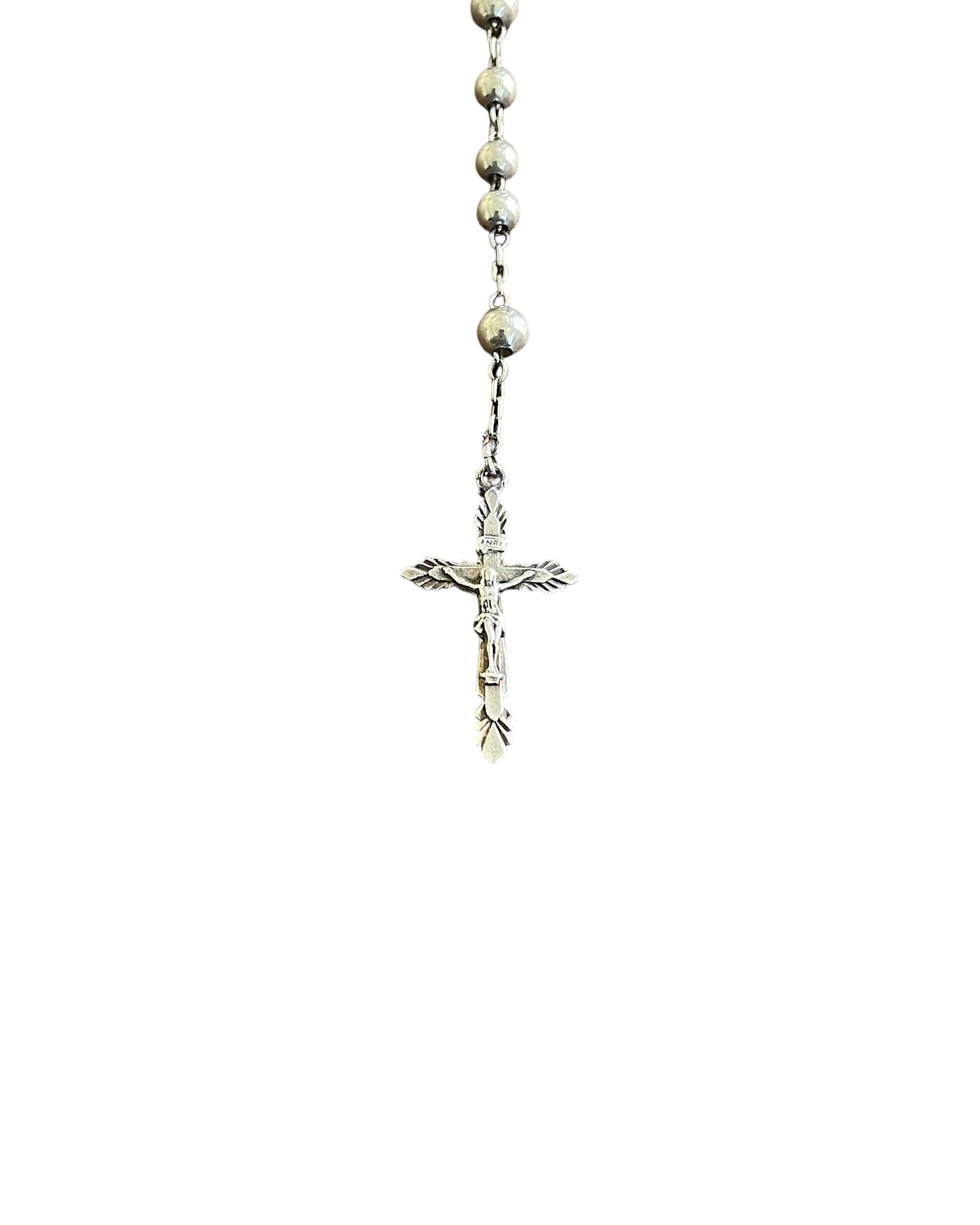 Dolce & Gabbana .925 Sterling Silver Cross Rosary Necklace