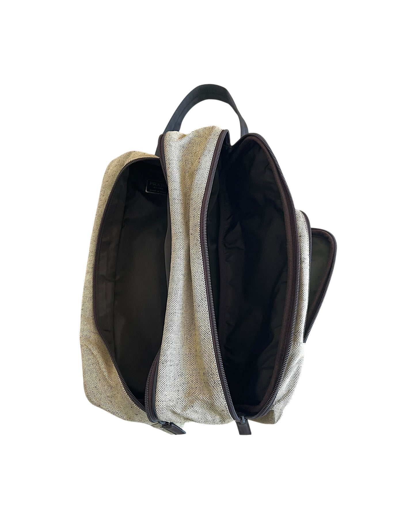Prada Sport 2000s Leather Trim Expandable Clutch Canvas Bag