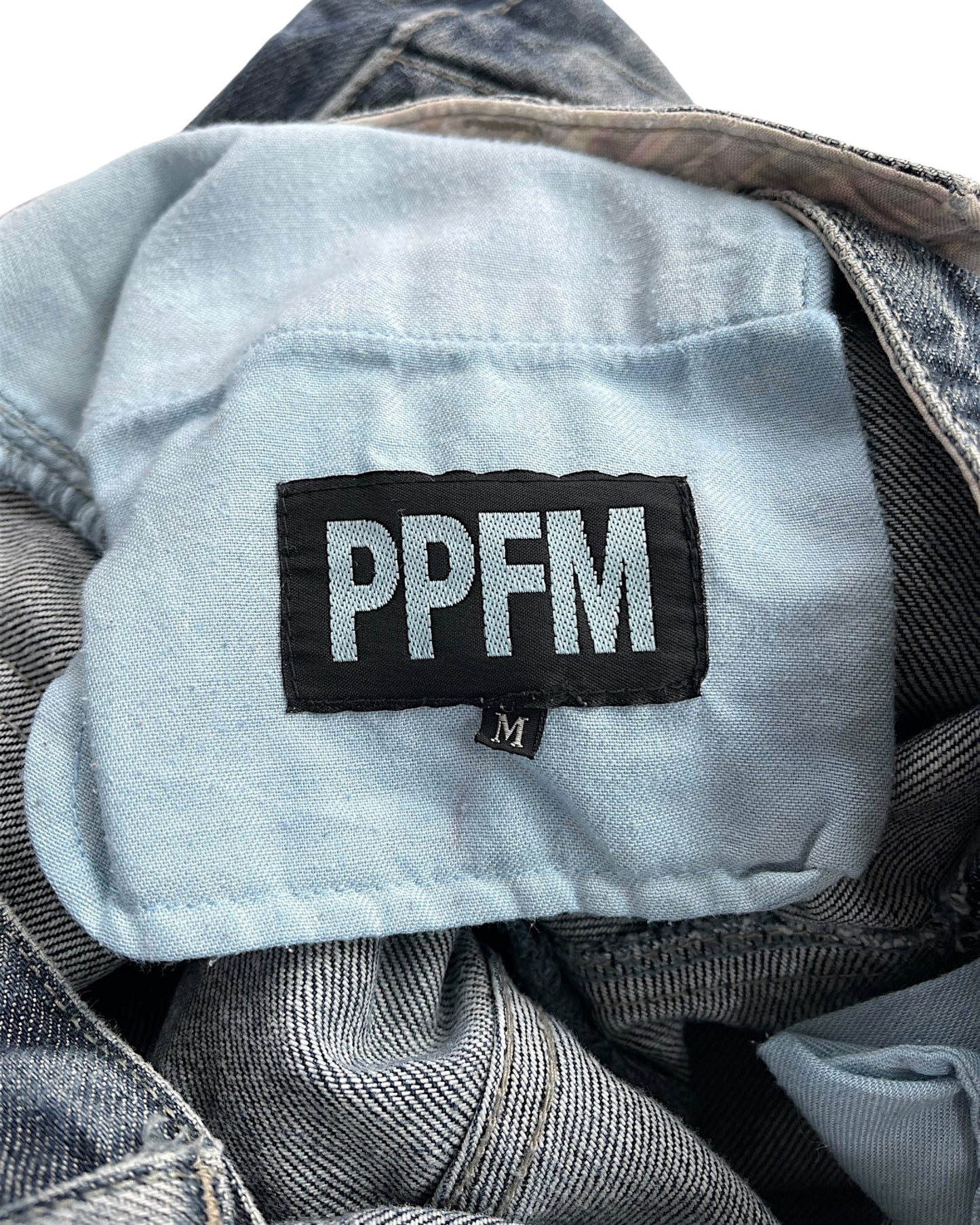 PPFM 00s Double Waist Floral Back Zip Tassel Denim