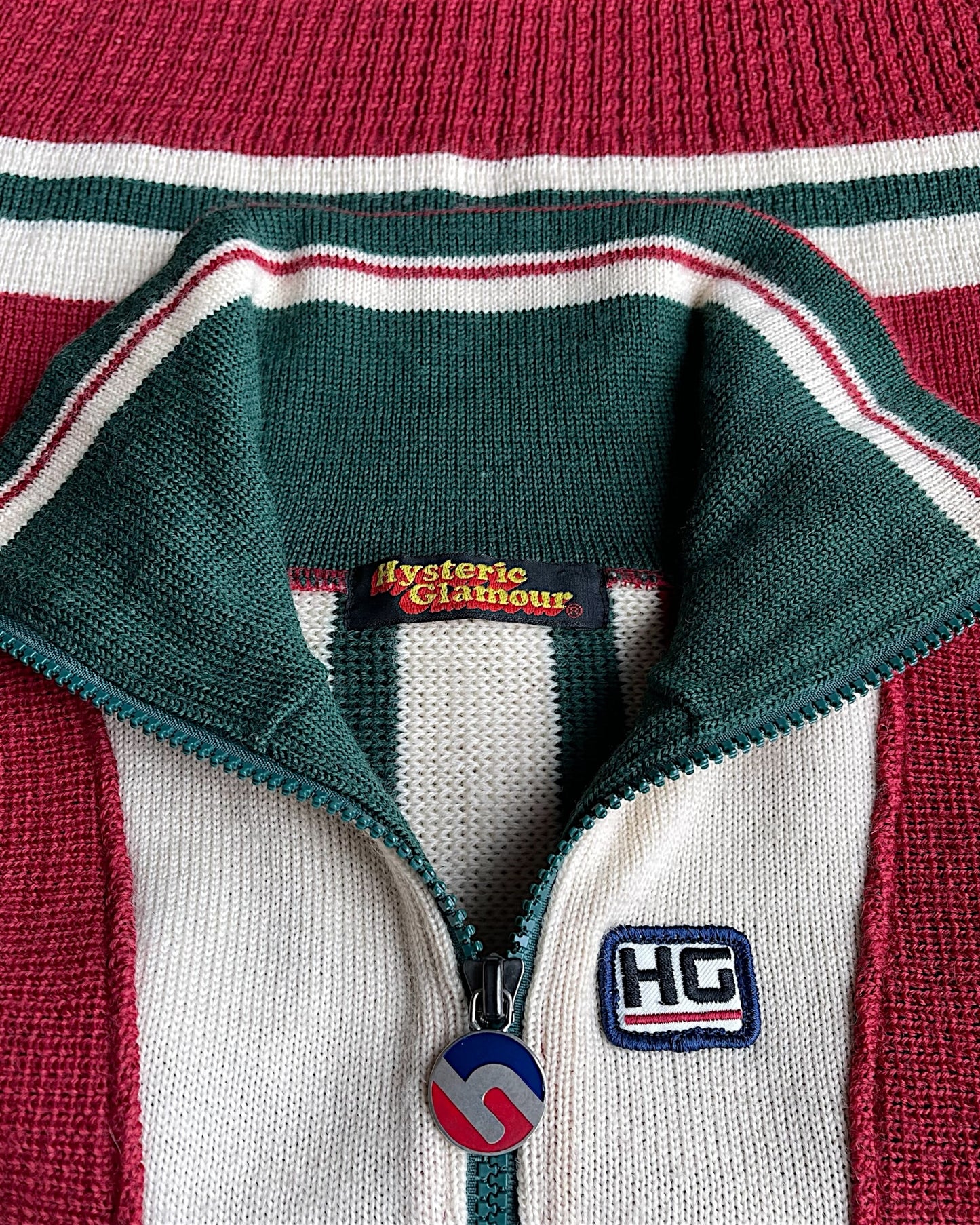 Hysteric Glamour 2000s Embroidery Patches Drivers Knit Jacket