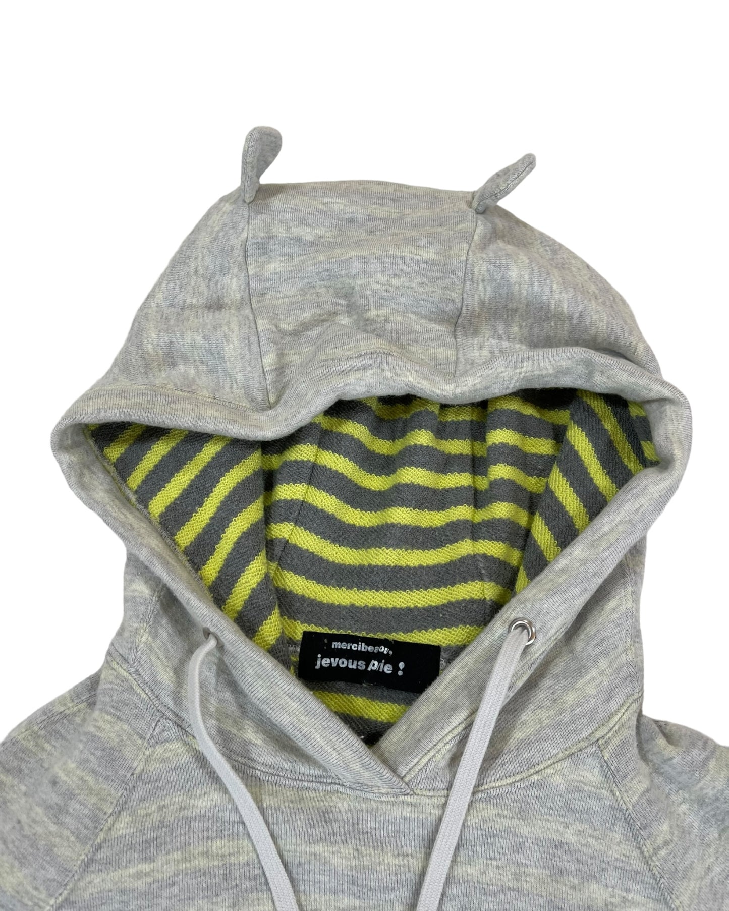 Mercibeaucoup Ears Hoodie Striped Long Sweatshirt