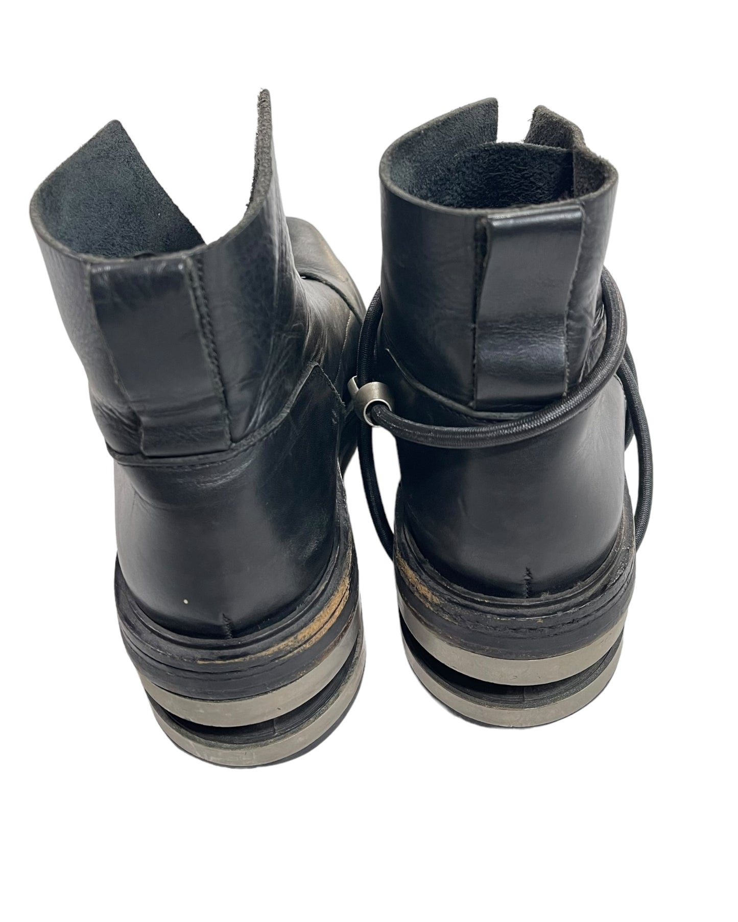 Dirk Bikkembergs AW97 Steel Heel Bungee Cord Leather Boots
