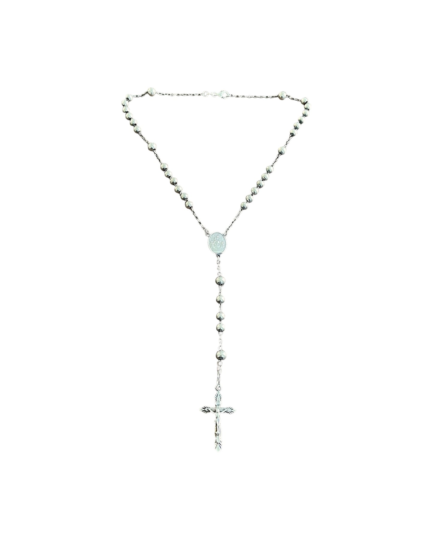 Dolce & Gabbana .925 Sterling Silver Cross Rosary Necklace