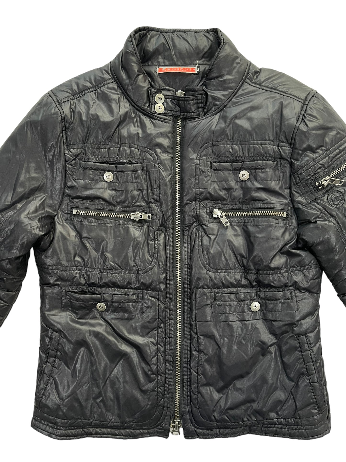 Sabotage 90s Multi-Pocket Cargo Padded Nylon Jacket