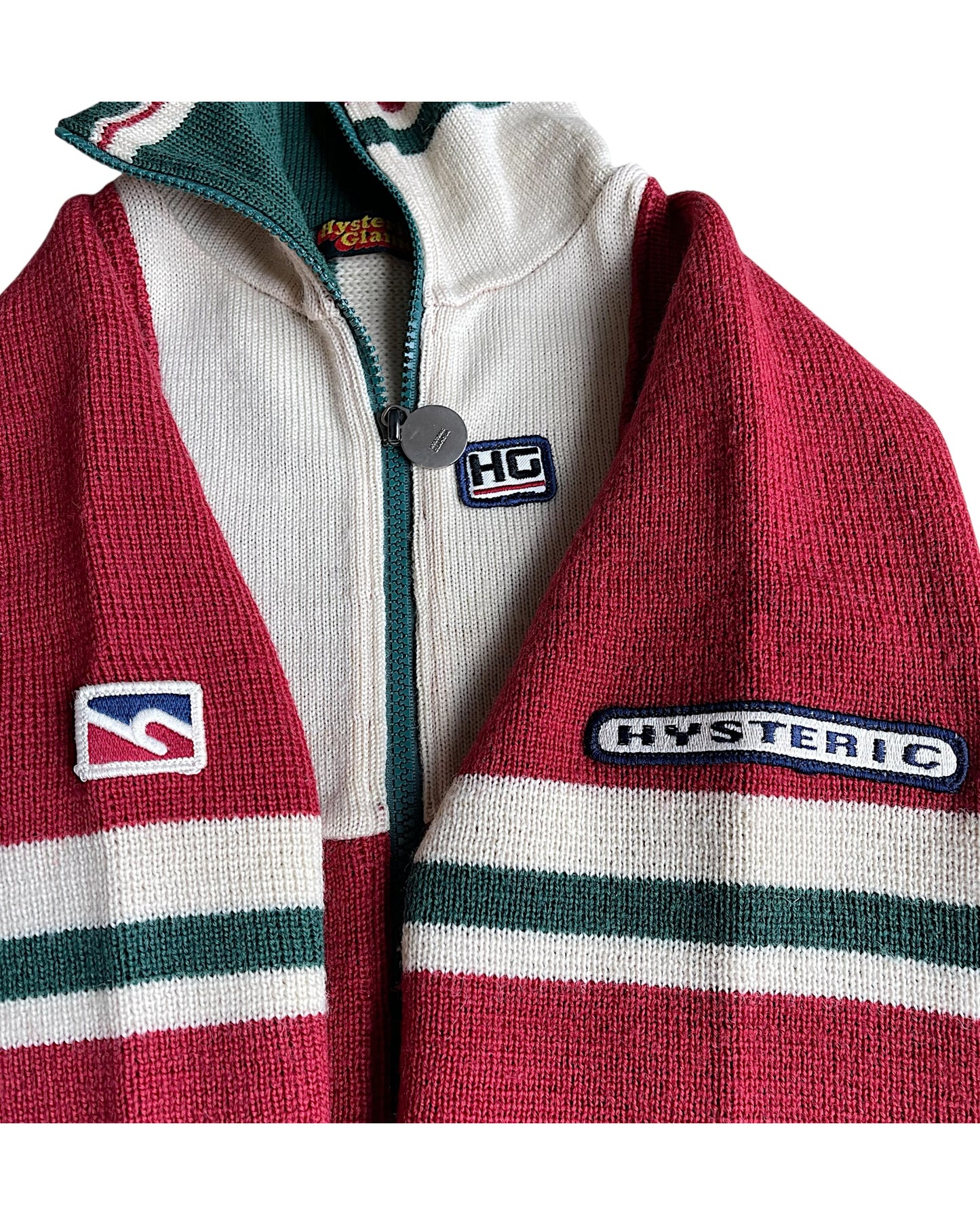 Hysteric Glamour 2000s Embroidery Patches Drivers Knit Jacket