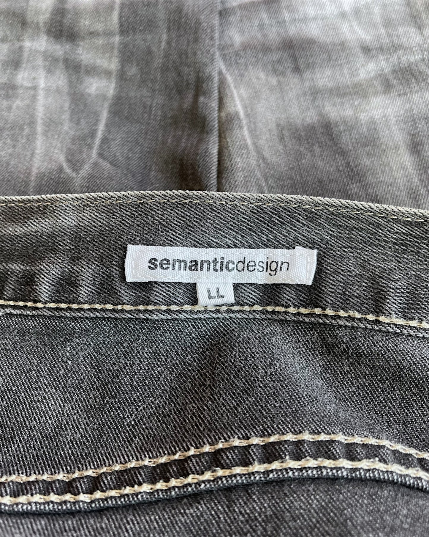 Semantic Design Studded Bleach Streaks Bootcut Denim Jeans