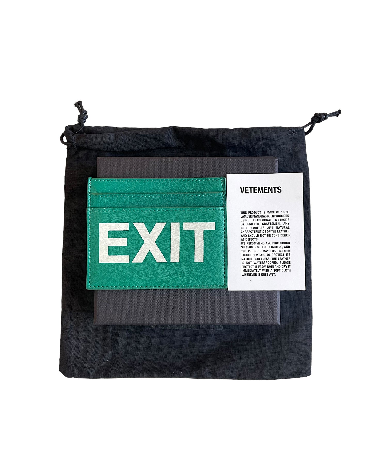 Vetements 2018 Exit Leather Card Holder Wallet