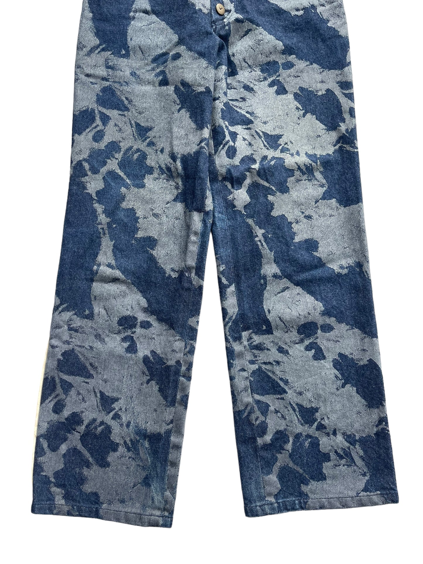 Beauty:Beast 00s Satin Trim Abstract Paint Denim