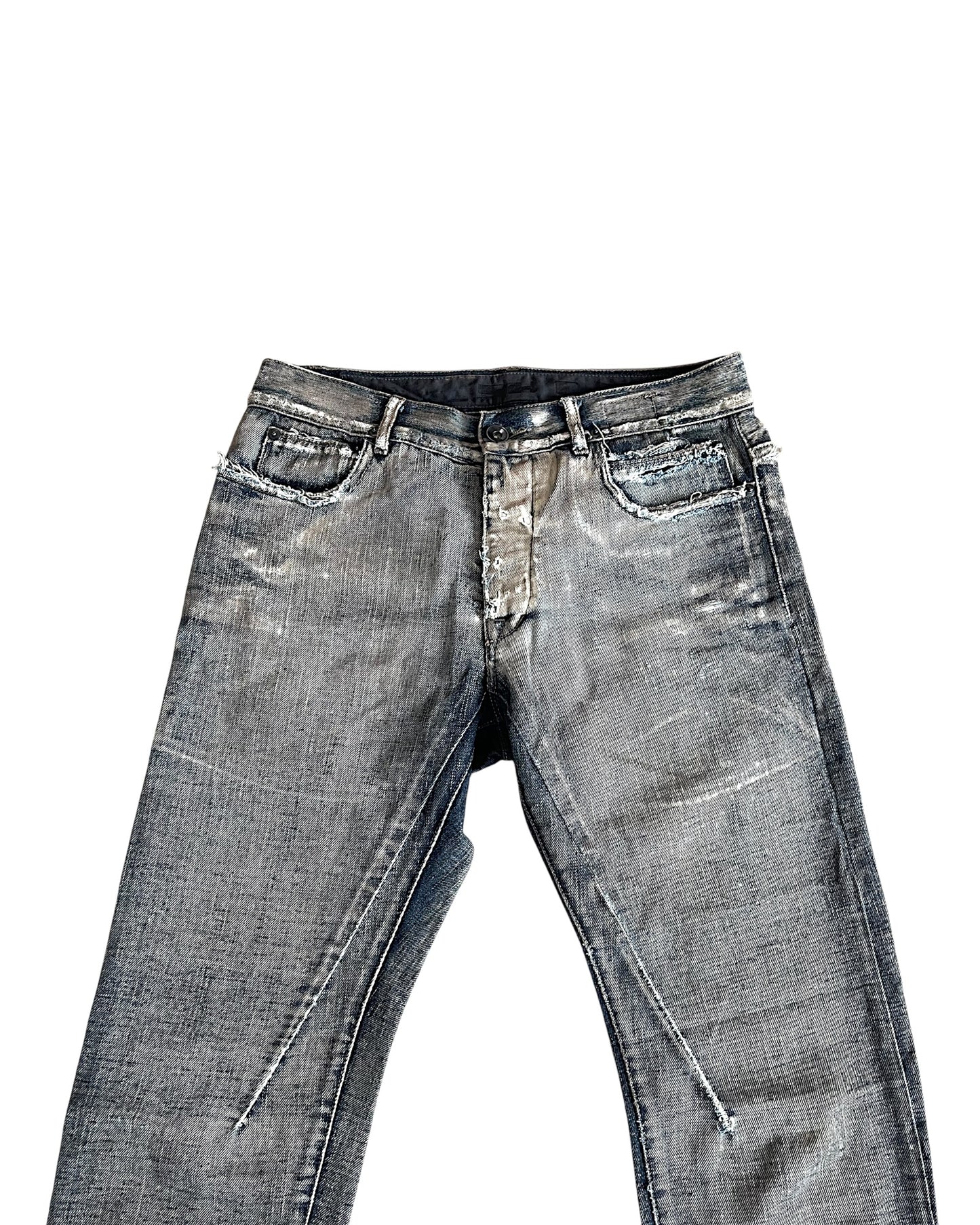 Rick Owens Drkshdw FW12 Dust Detroit Cut Distressed Denim Jeans