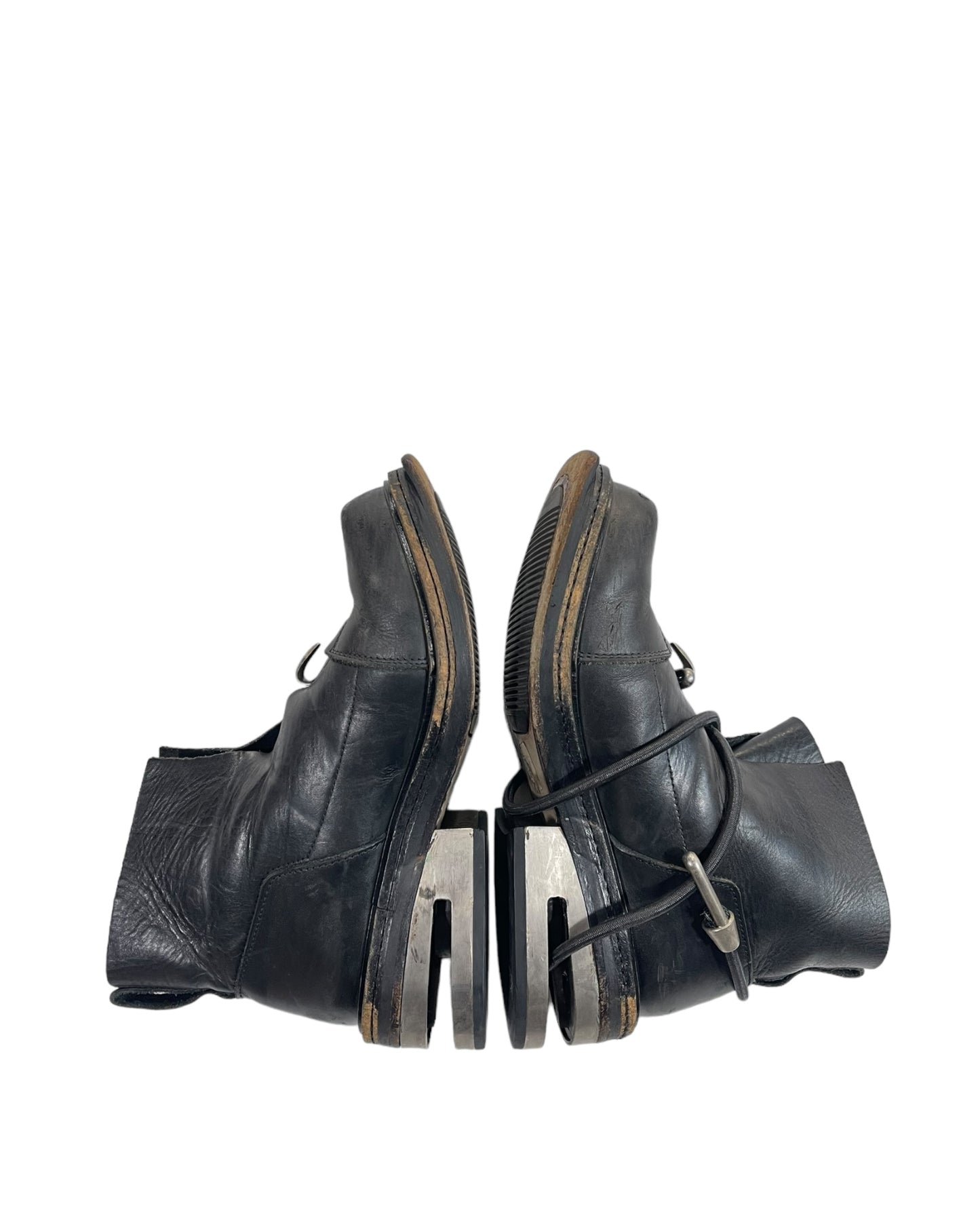 Dirk Bikkembergs AW97 Steel Heel Bungee Cord Leather Boots