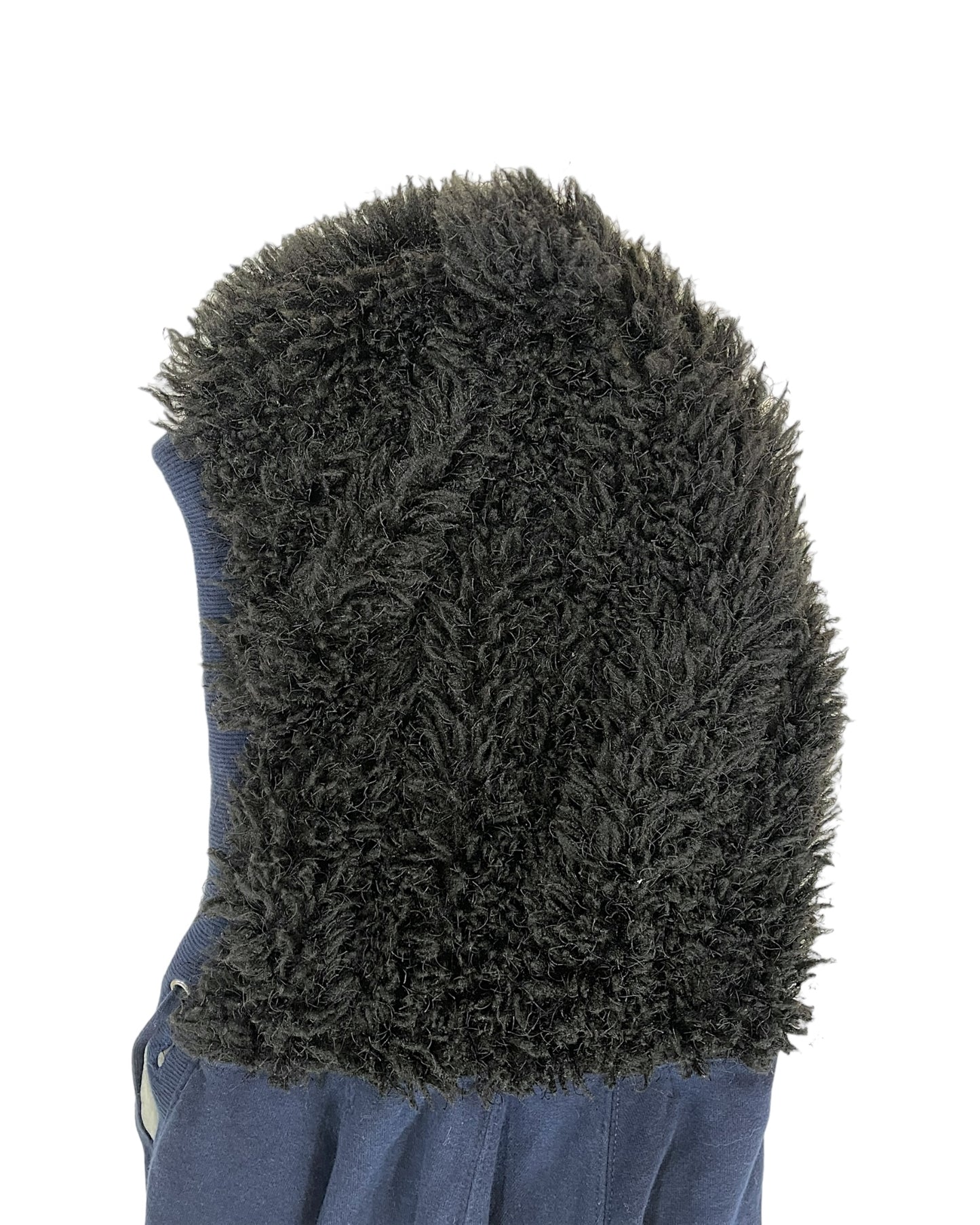 Mercibeaucoup Fuzzy Fur Bear Head Ears Hooded Button Sweatshirt