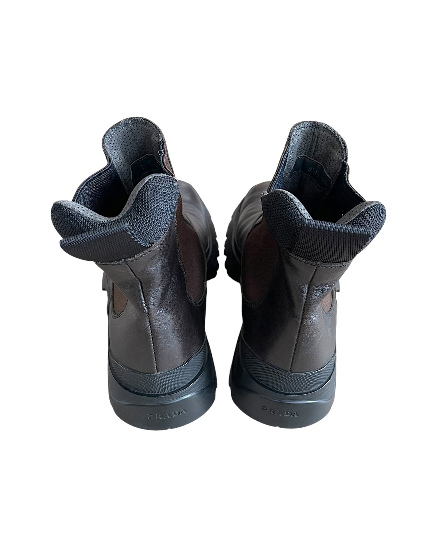 Prada Sport Chelsea Hiking Leather Boots