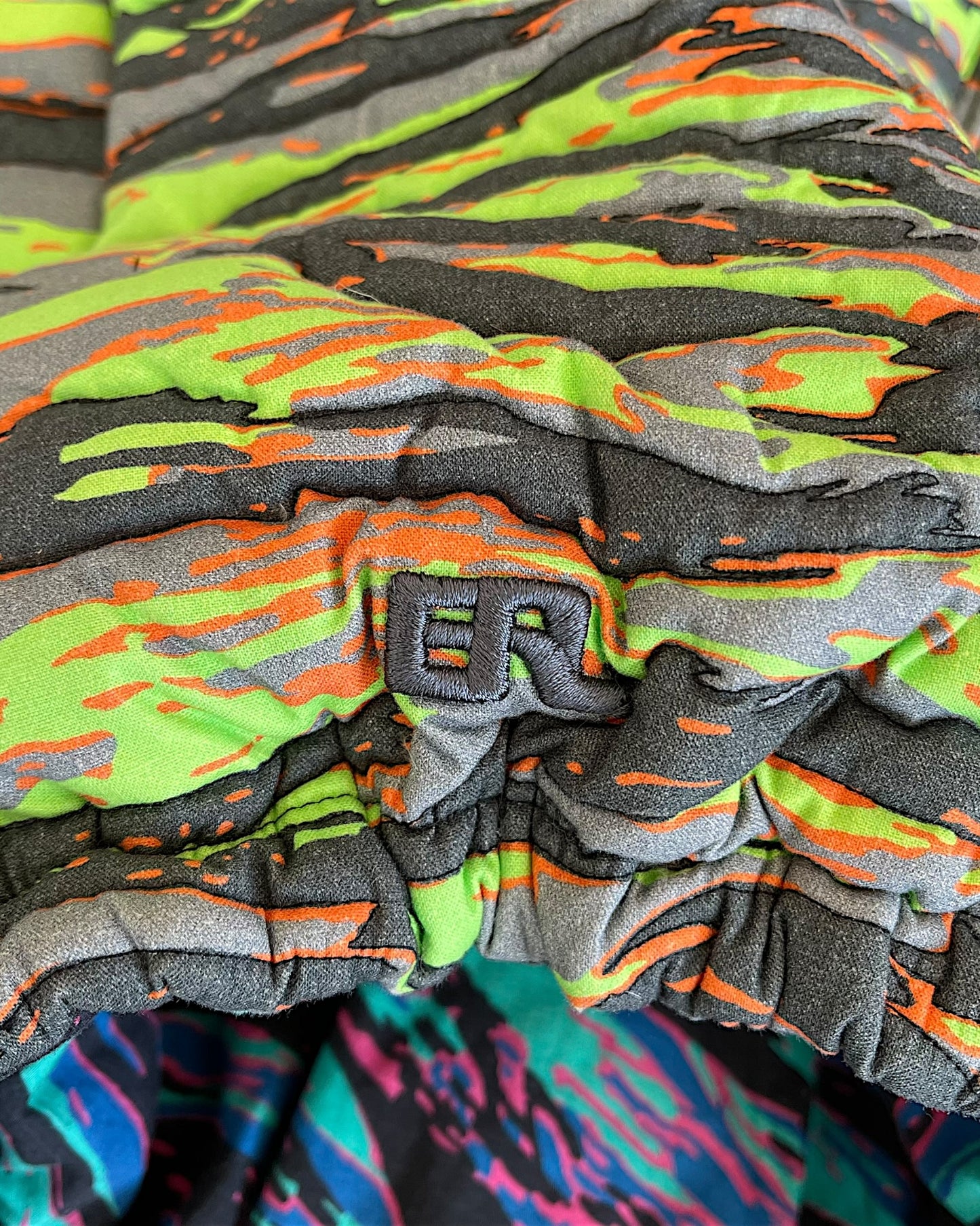 ERL Quilted Tiger Camo Pattern Down Puffer Jacket