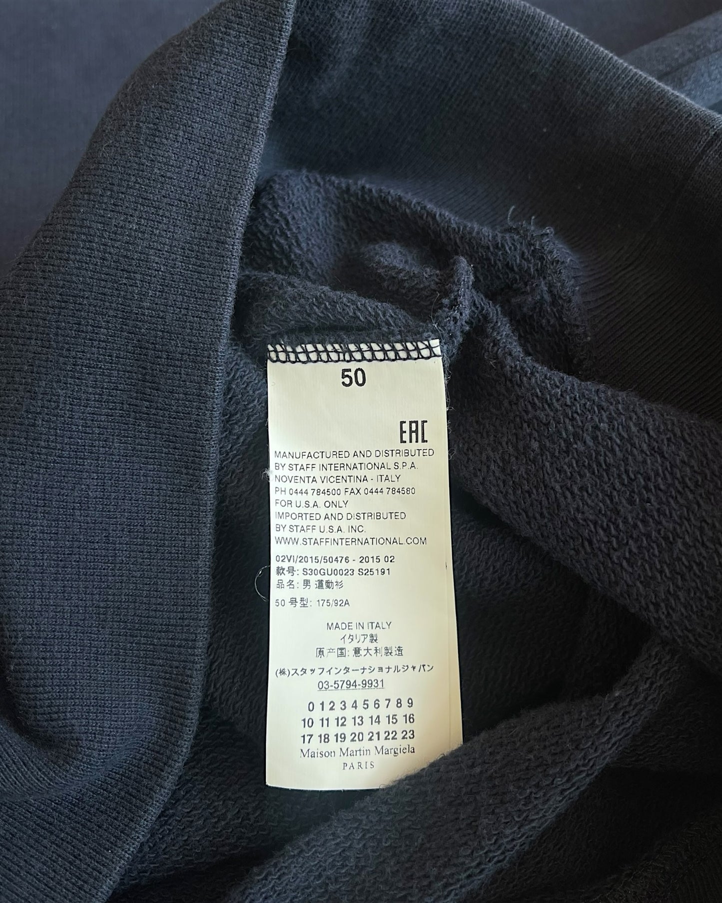 Maison Margiela SS15 Leather Elbow Patch Hoodie