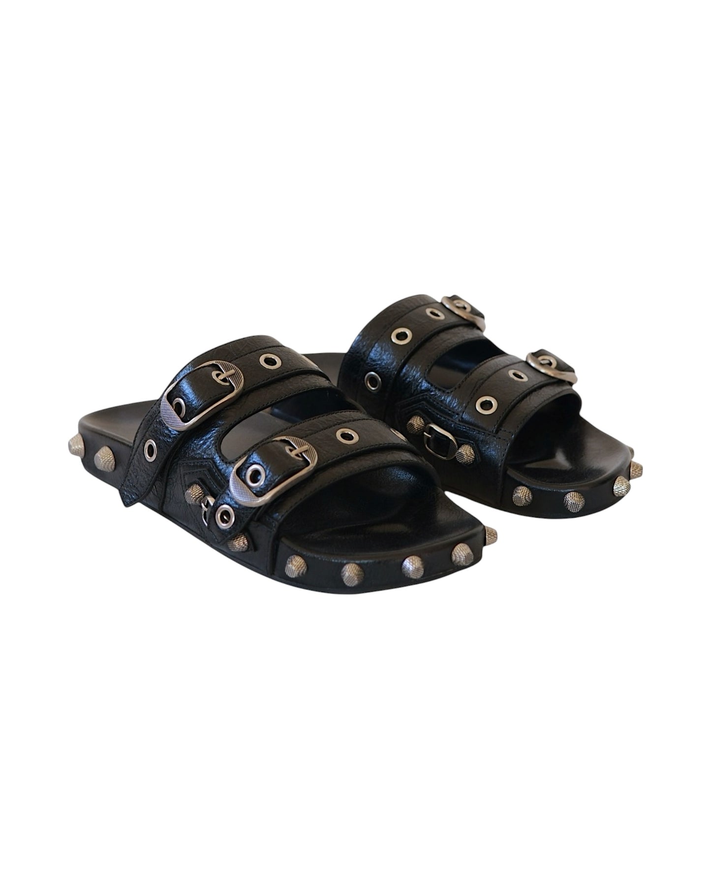 Balenciaga Cagole Studded Buckle Sandal Slide