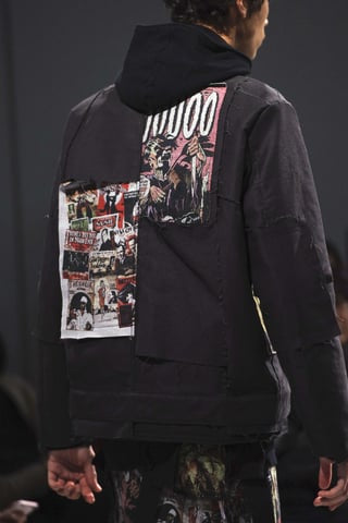 Mihara Yasuhiro FW2016/17 Runway Reconstructed Patchwork Openwork Jacket