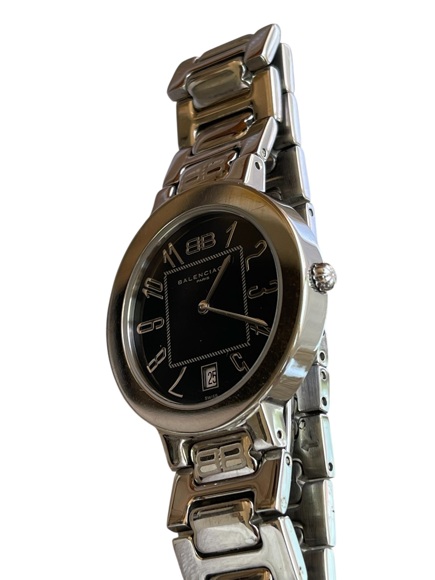 Balenciaga Vintage Black Circle Dial Quartz Watch