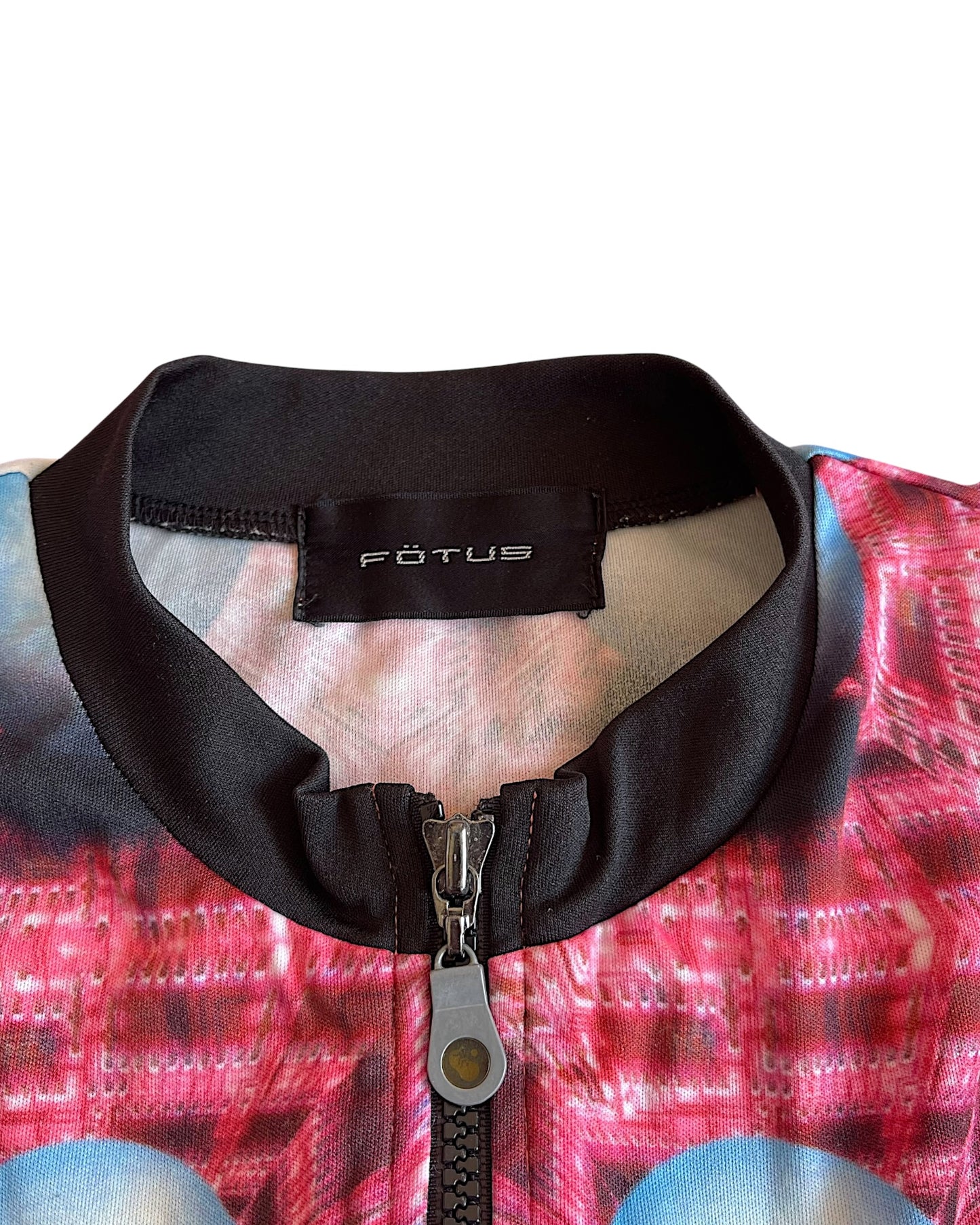 Fotus Y2K Raver Zip Stretch Poly Top