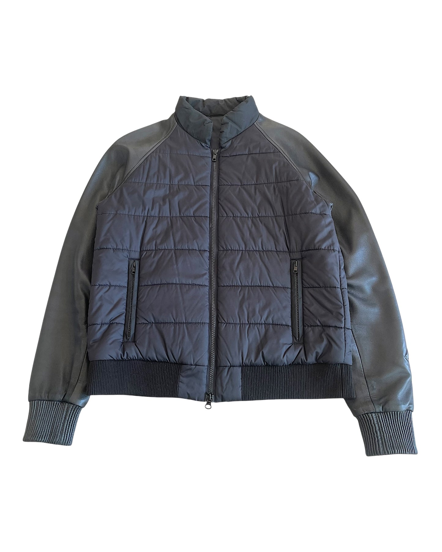 Undercover AW07 Hybrid Nylon Padded Leather Sleeve Jacket