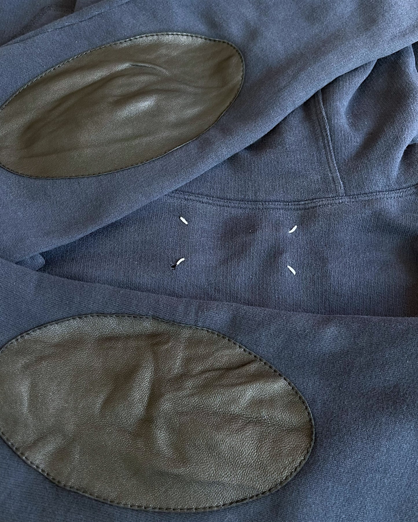 Maison Margiela SS15 Leather Elbow Patch Hoodie